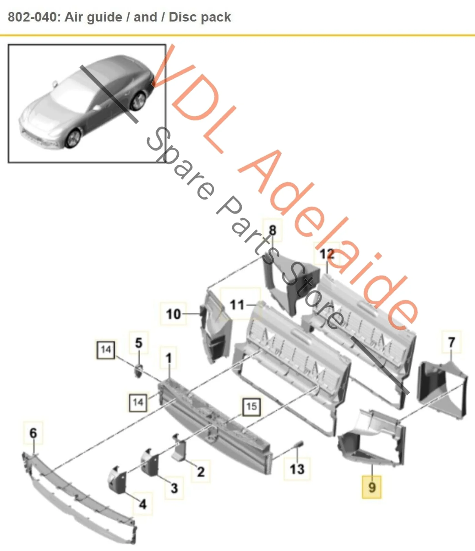 Porsche Panamera Turbo 971 Air Duct for Front Left Intercooler 971121333D - Image 2