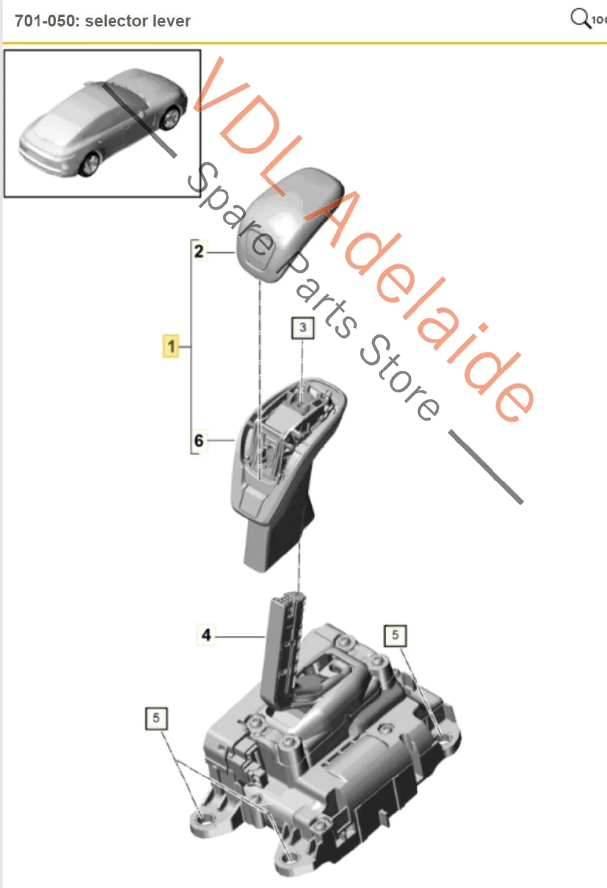 Porsche Panamera Turbo 971 PDK Selector Shifter Handle Gear Knob - Image 2
