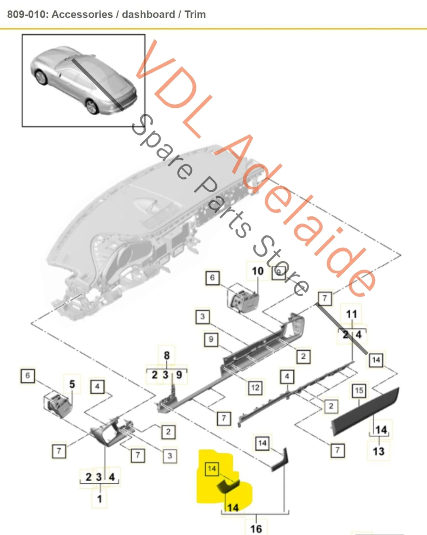 Porsche Panamera Turbo 971 Dashboard Trim Swedish Birch 971898406CCK6 for RHD - Image 2
