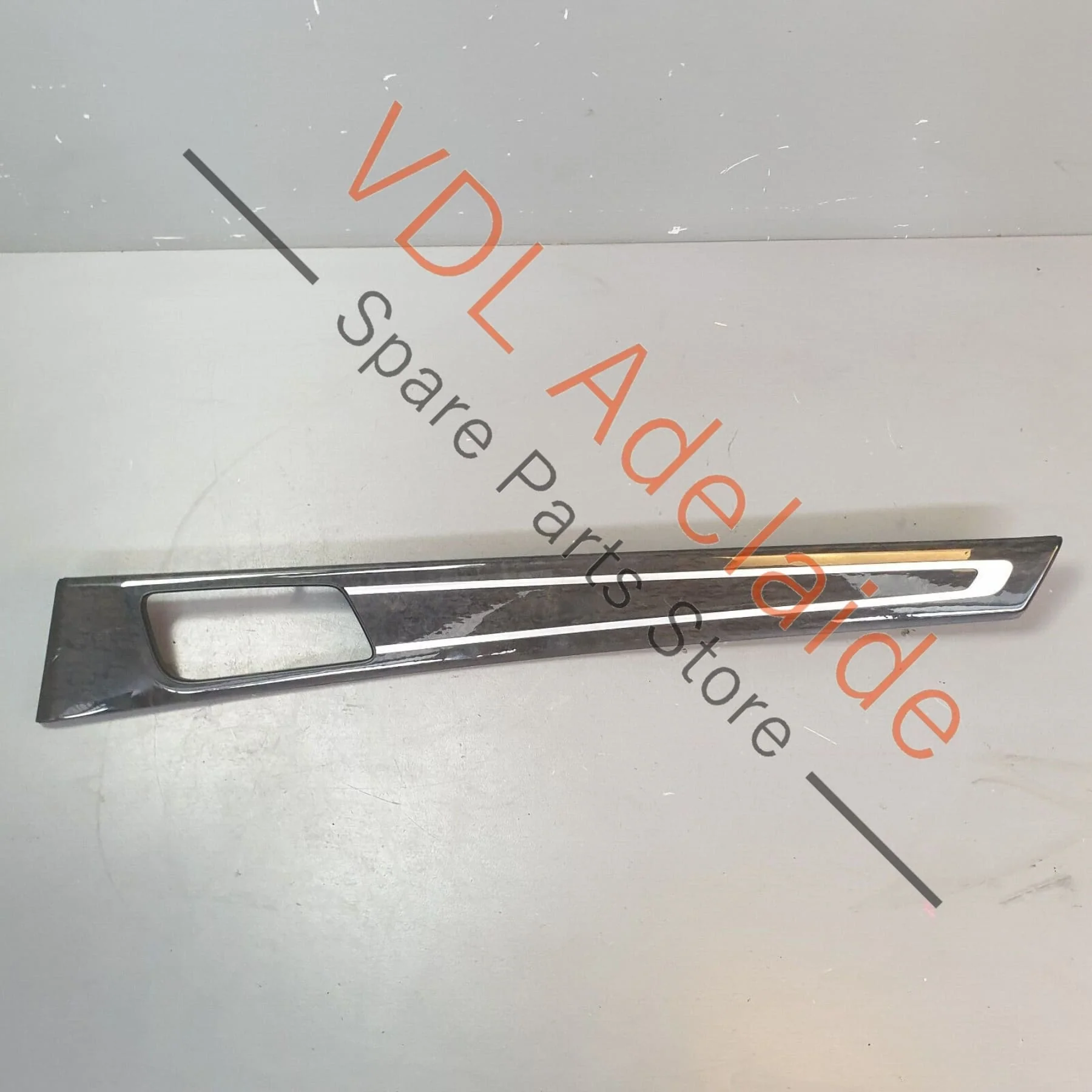 Porsche Panamera Turbo Swedish Birch Rear Right Wood Grain Door Trim Insert