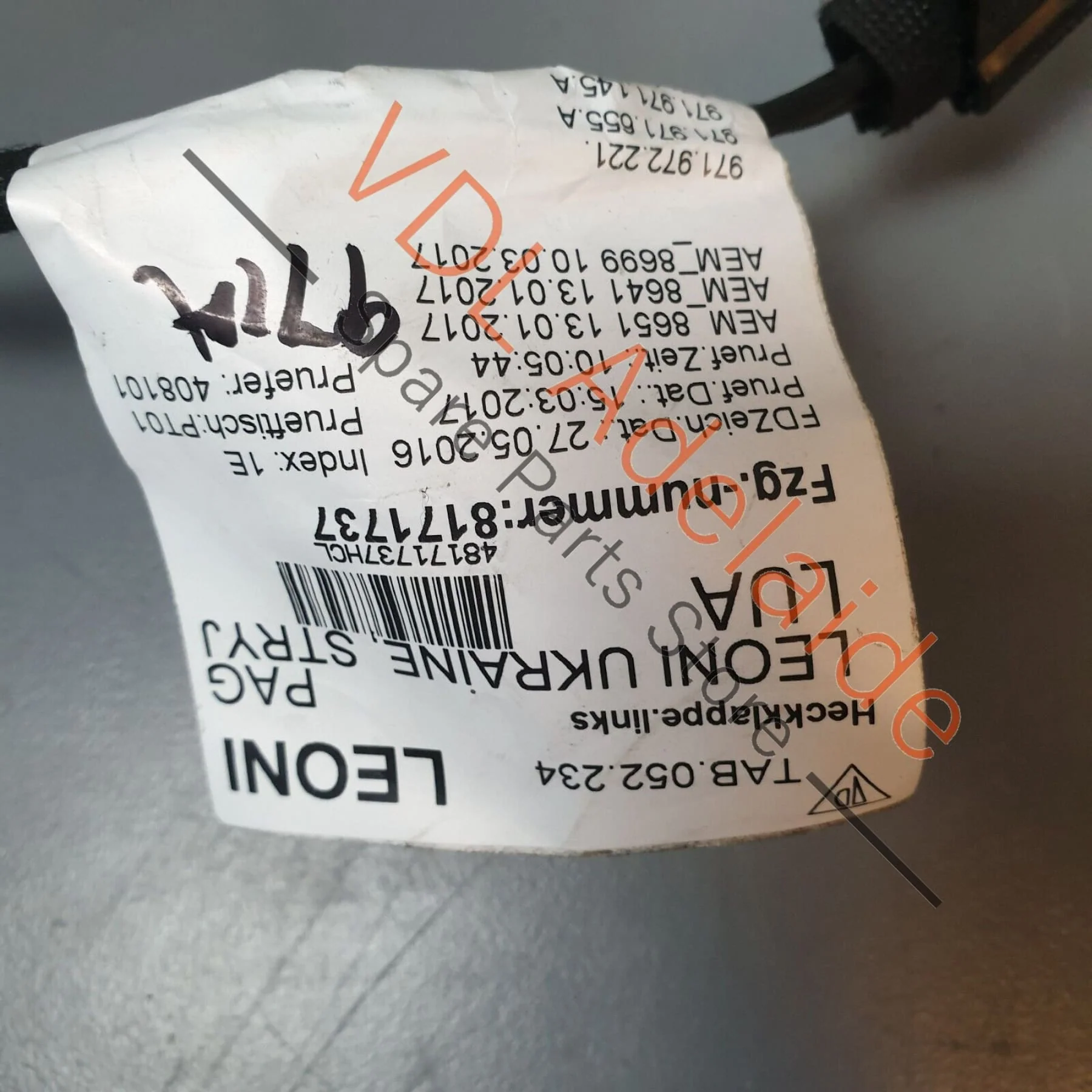 Porsche Panamera Turbo 971 Left Side Boot Hatch Wiring Set Harness 971971017Y - Image 4