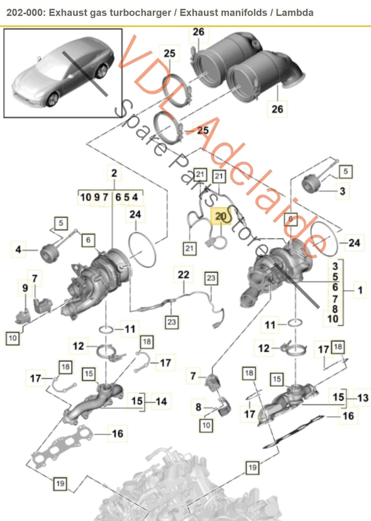 Porsche Panamera Turbo 971 Exhaust Gas Lambda Probe Oxygen Sensor 9A790626510 - Image 2