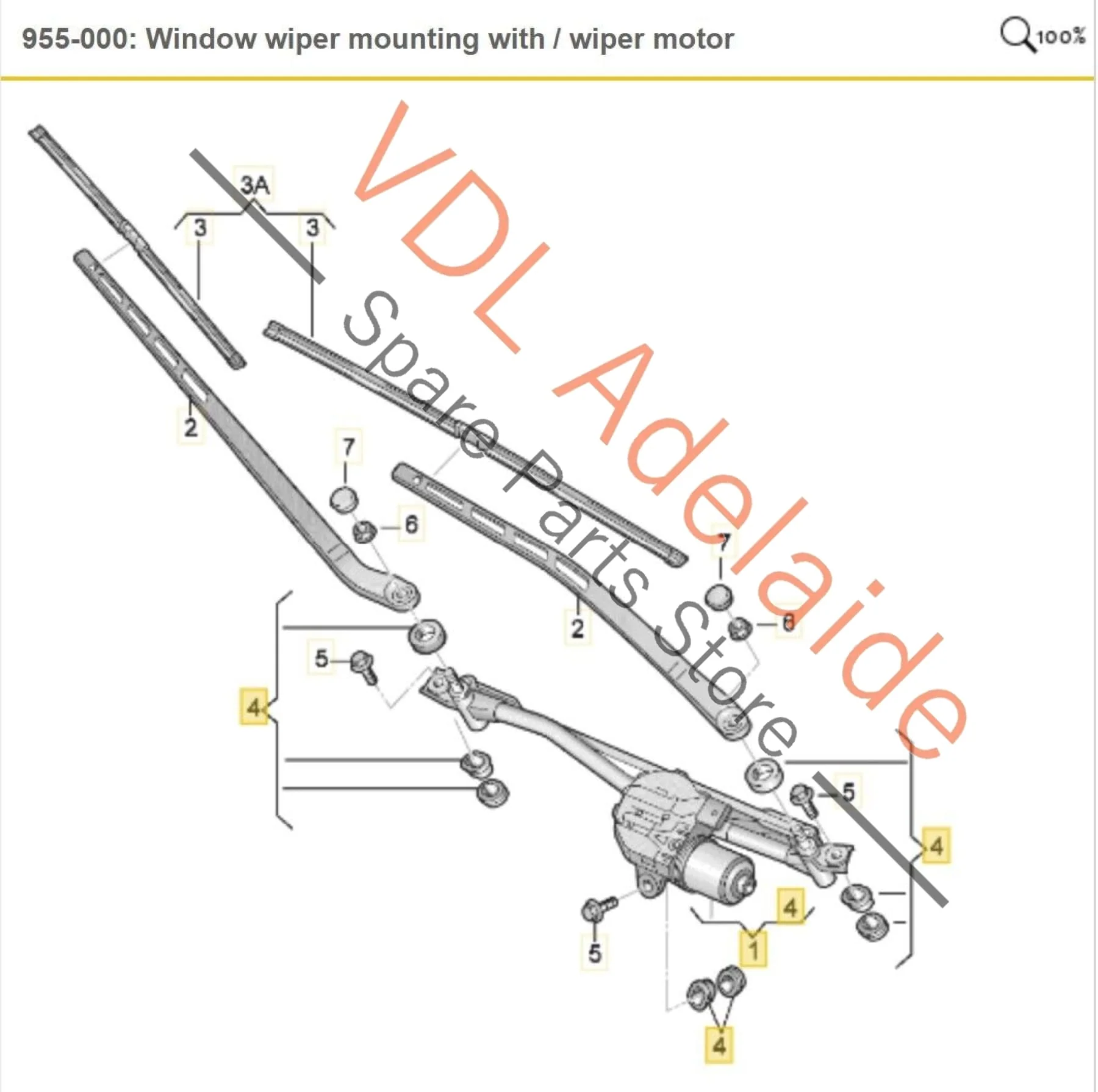 Audi A8 4H 2010-2017 Windscreen Wiper Motor & Linkages for RHD 4H2955023C - Image 2