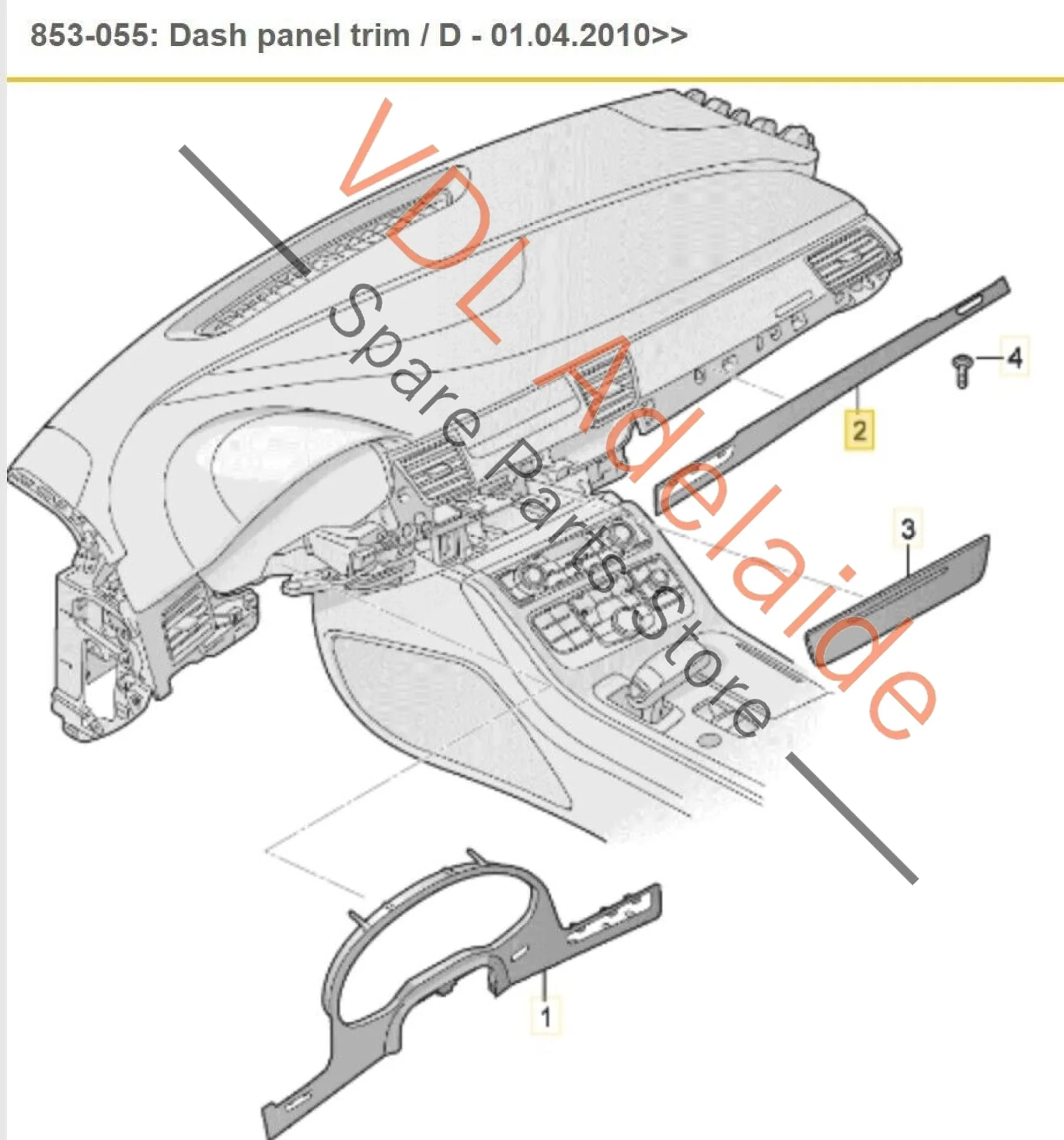 Audi A8 4H Aluminium Passenger Dash Panel Trim for RHD above Glovebox 4H2853173F - Image 2