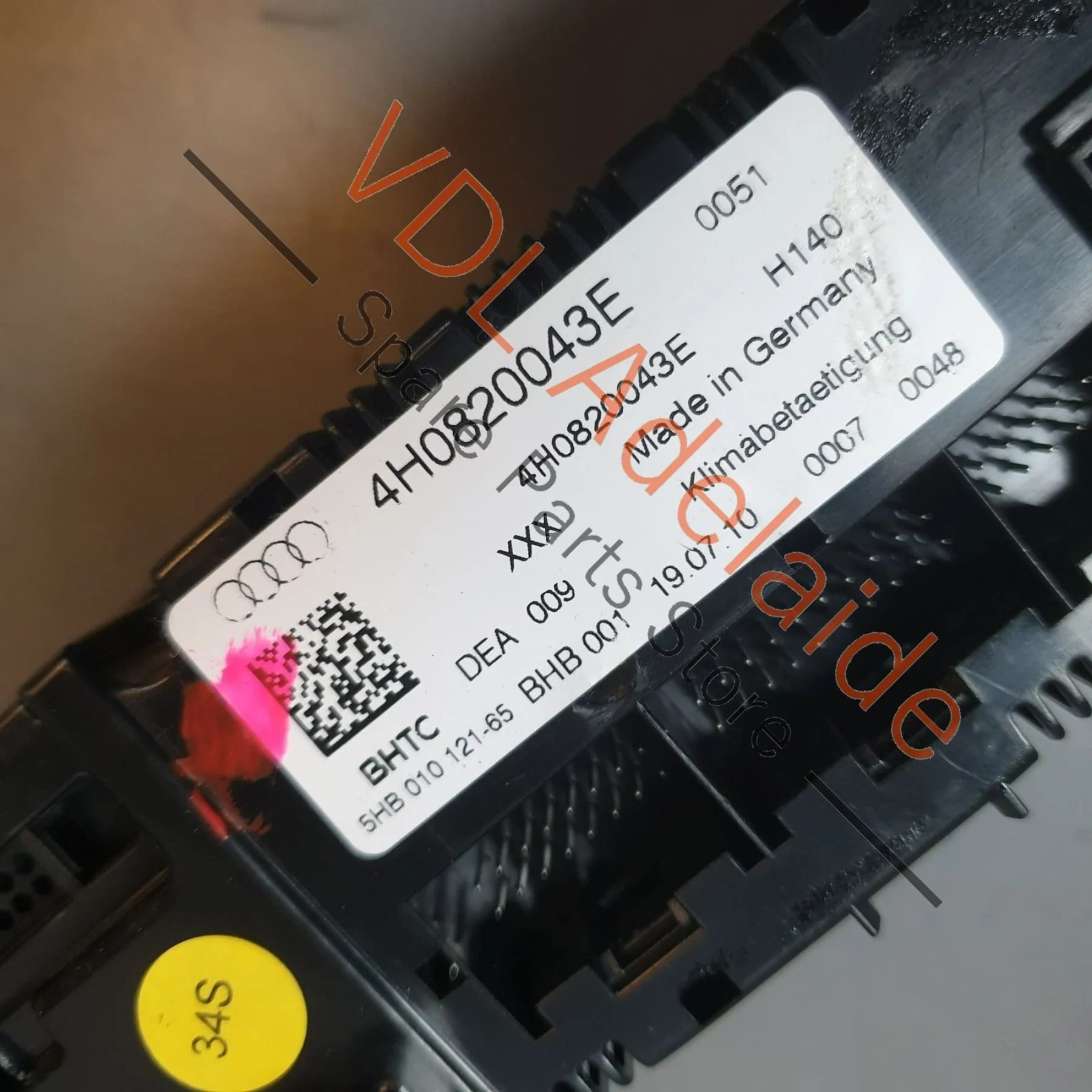 Audi A8 4H Front Air Conditioning Climate Switch Panel Climatronic Control Unit 4H0820043E - Image 5