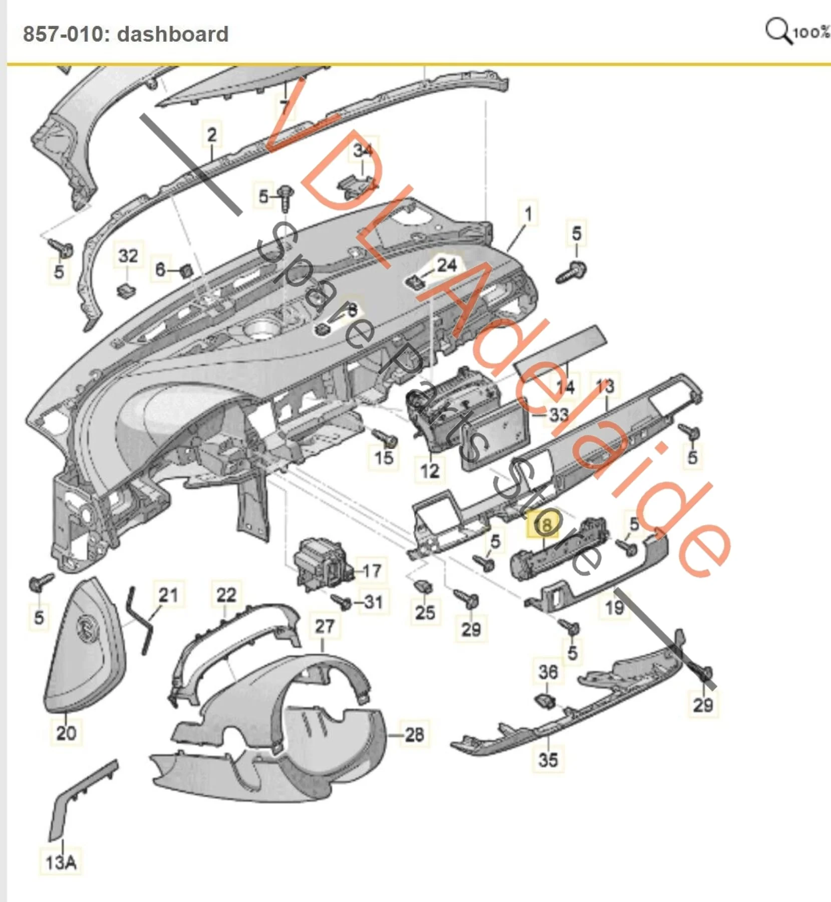 Audi A8 4H Centre Dash Flip Down Open Panel for Main MIB Unit 4H0858381A - Image 2