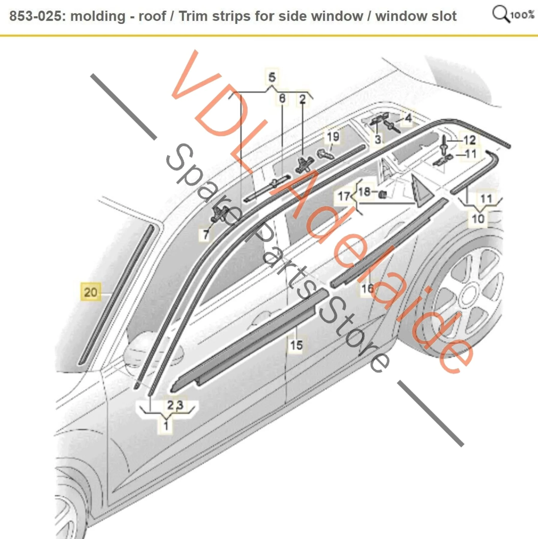 Audi S3 8V.5 Windscreen Wind Water Deflector Strip Left LHS Moulding Trim