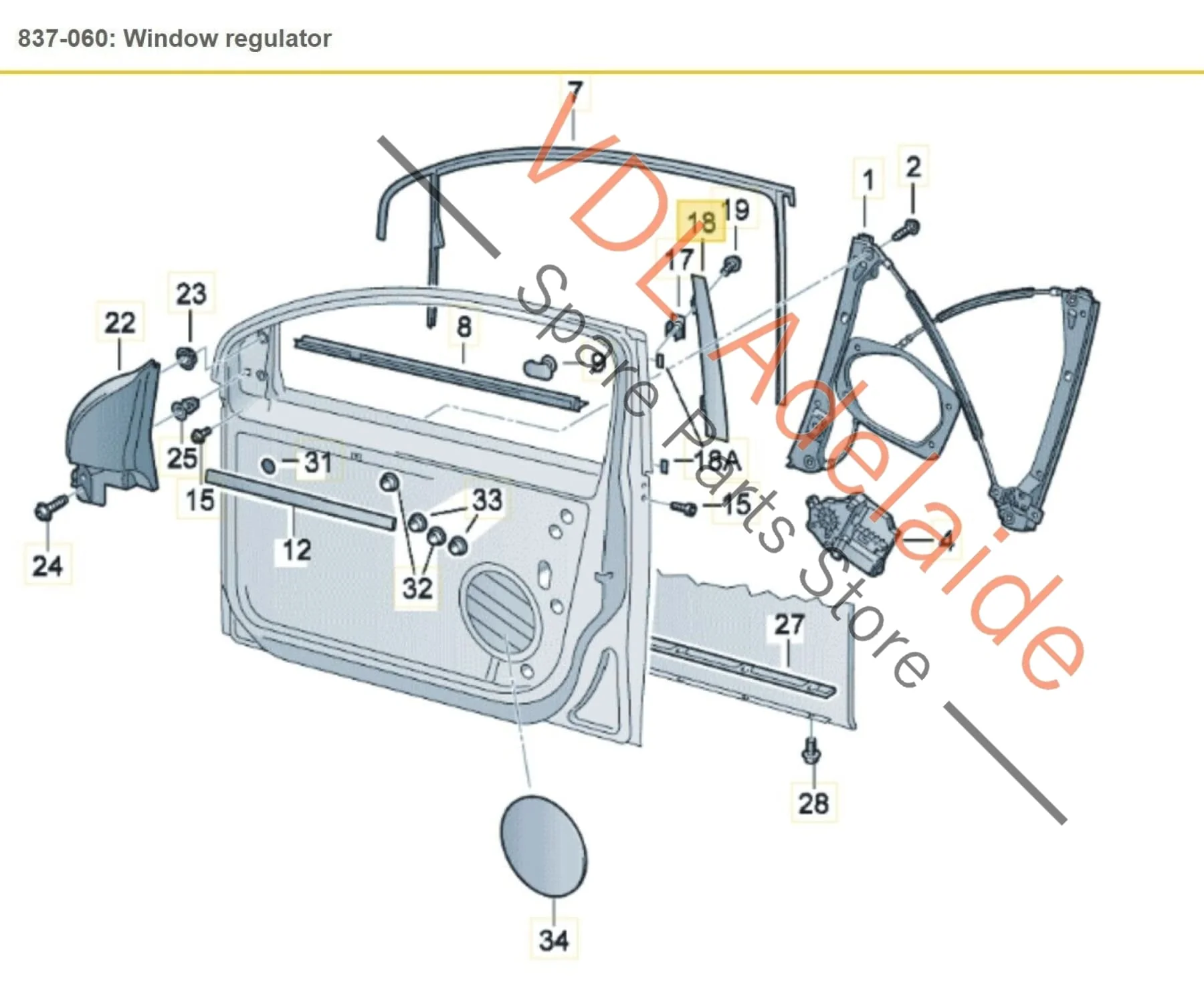 VW Golf MK5 R32 Right Side B Pillar Exterior Door Frame Moulding for 2dr Models - Image 3