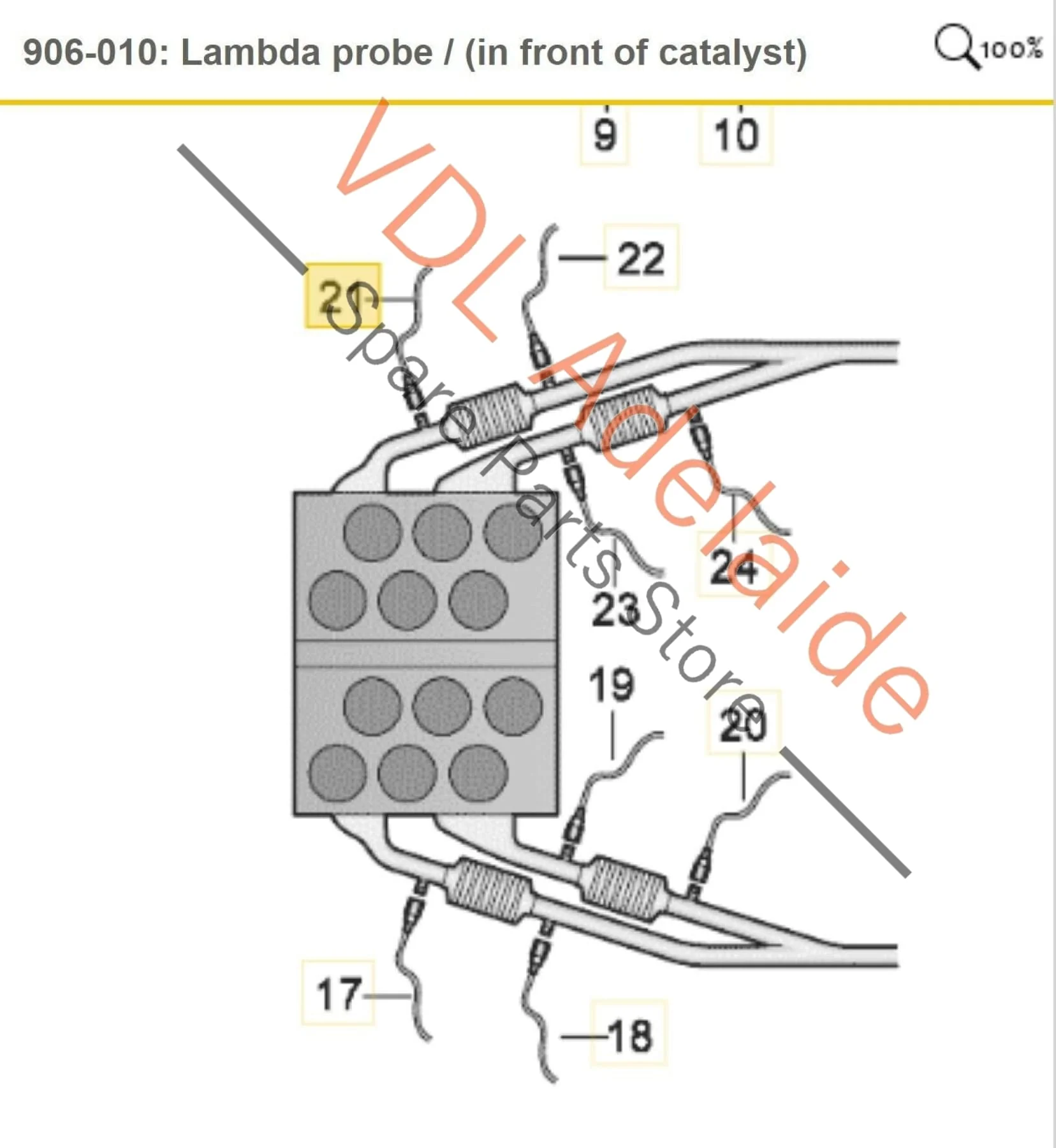 VW R36 Passat 3C B6 Front Right Before Cat Lambda Probe O2 Sensor 022906262AM - Image 2