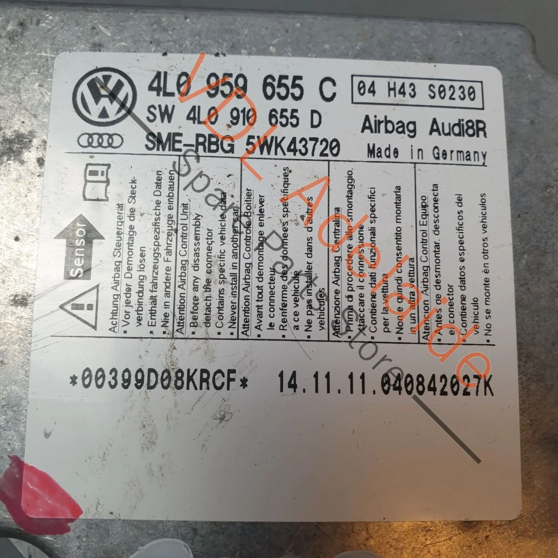 Audi Q7 6.0L V12 4L Control Module No Crash Data 4L0959655C 4L0910655D 002 - Image 3