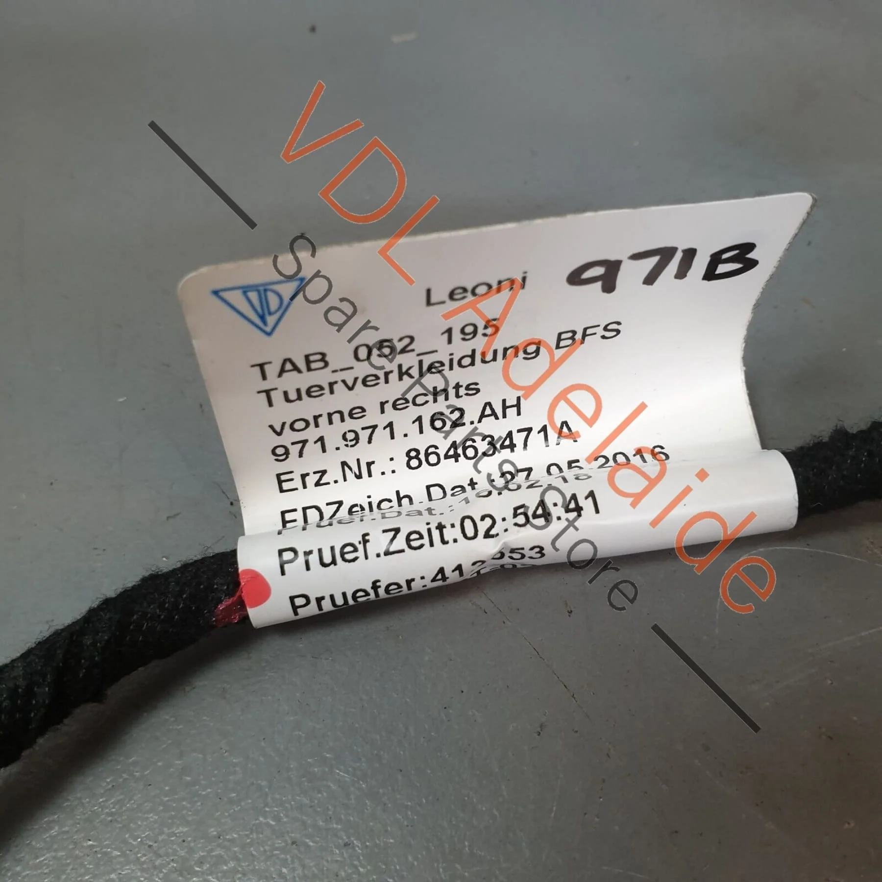 Porsche Panamera 971 S Turismo Front Passenger Side Door Wiring Set 971971162AH - Image 2