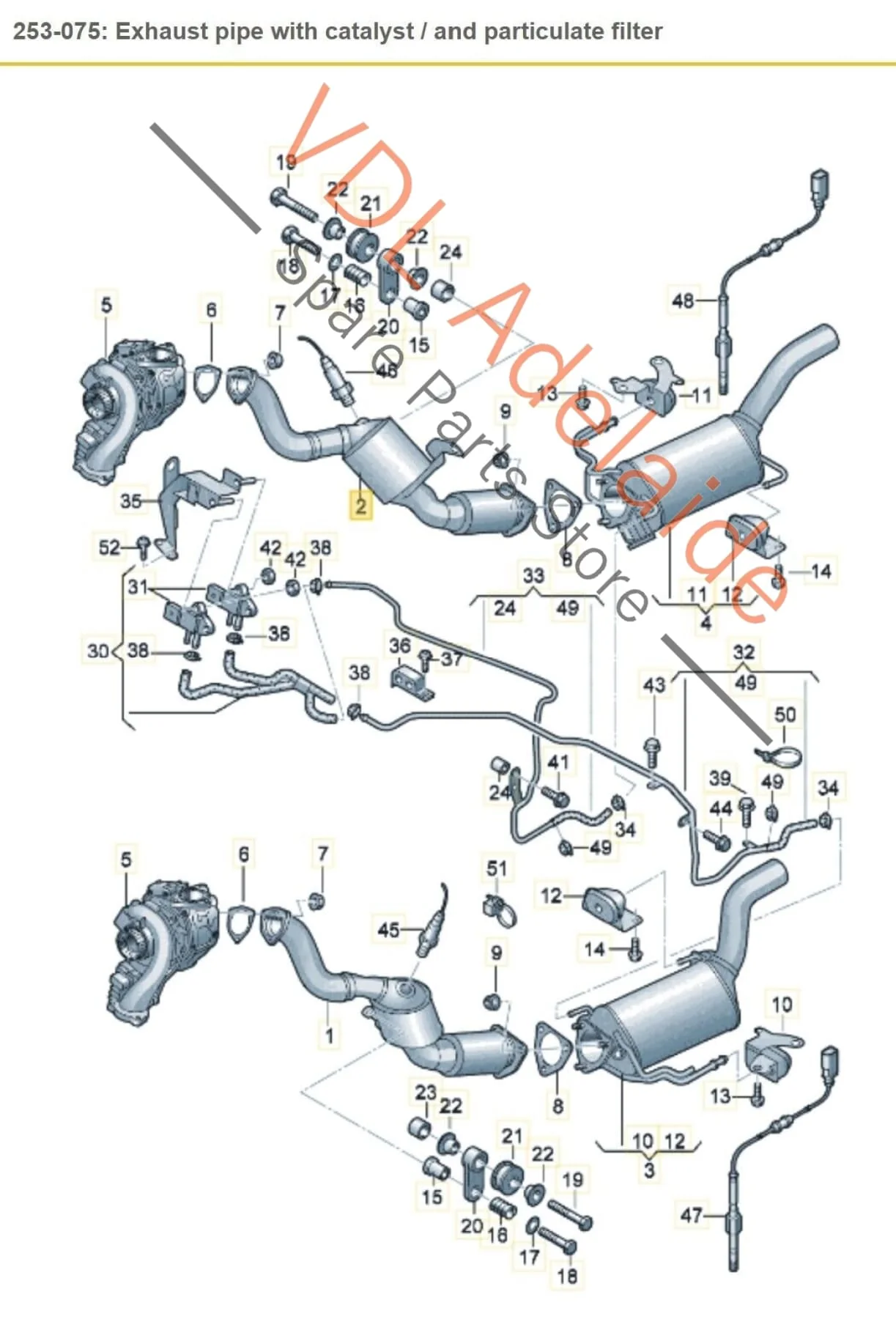 Audi Q7 6.0L V12 4L Right Side Diesel Catalytic Converter 4L0254350CX - Image 2