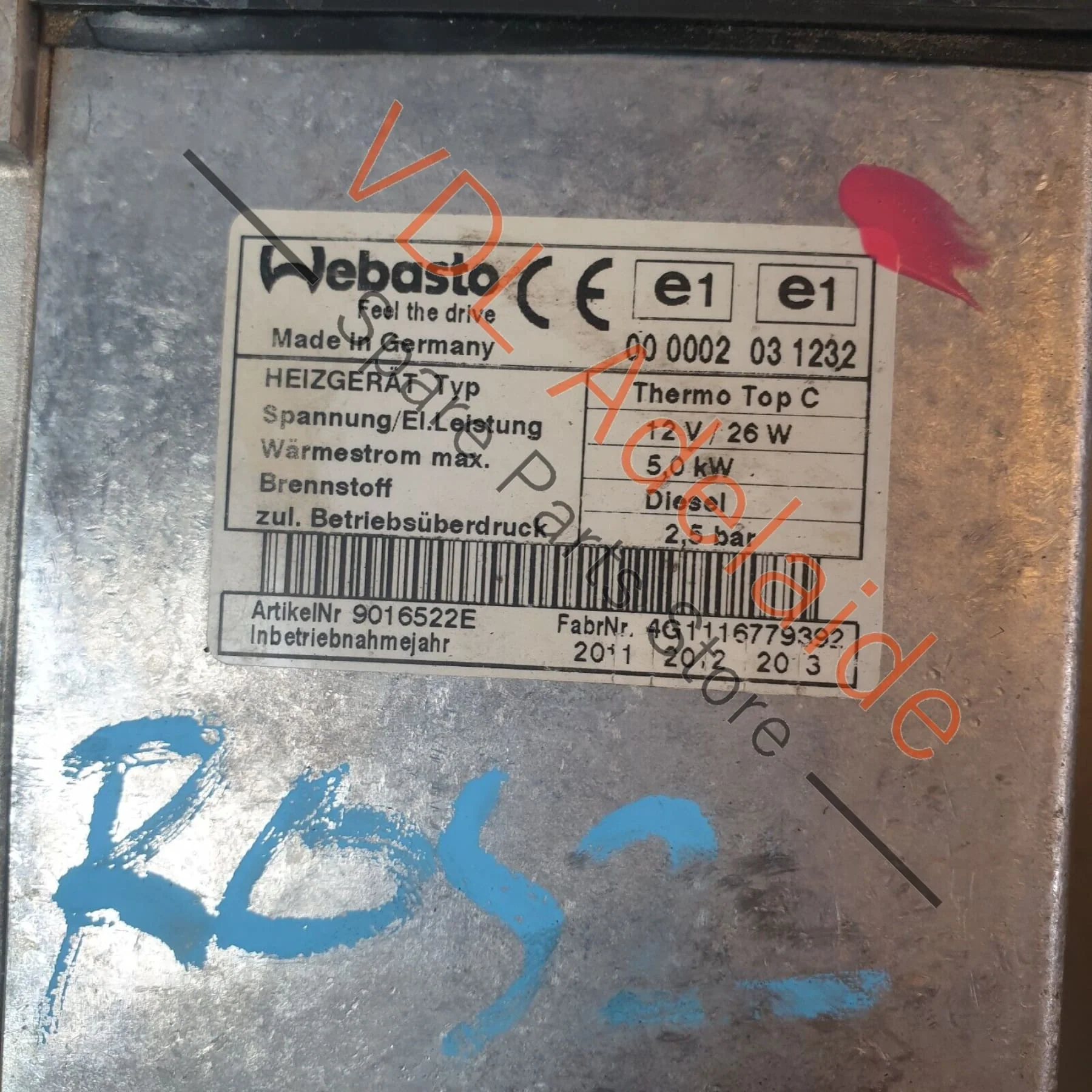 Audi Q7 6.0L V12 4L Diesel Heater 4L0815071G - Image 8