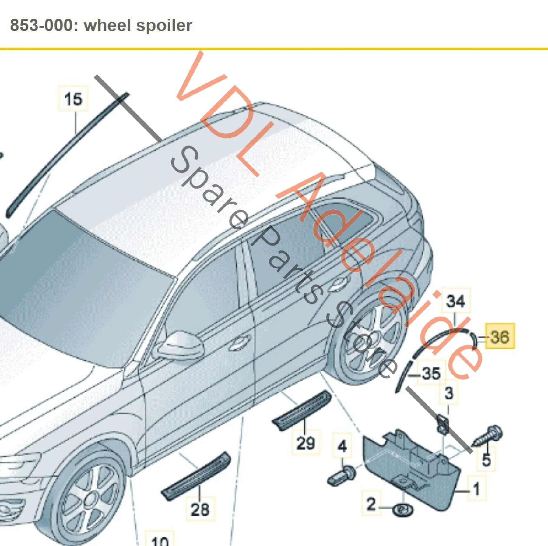 Audi Q7 6.0L V12 4L Right Rear Wheel-Arch Widening Panel Spoiler Trim 4L0853828C - Image 2