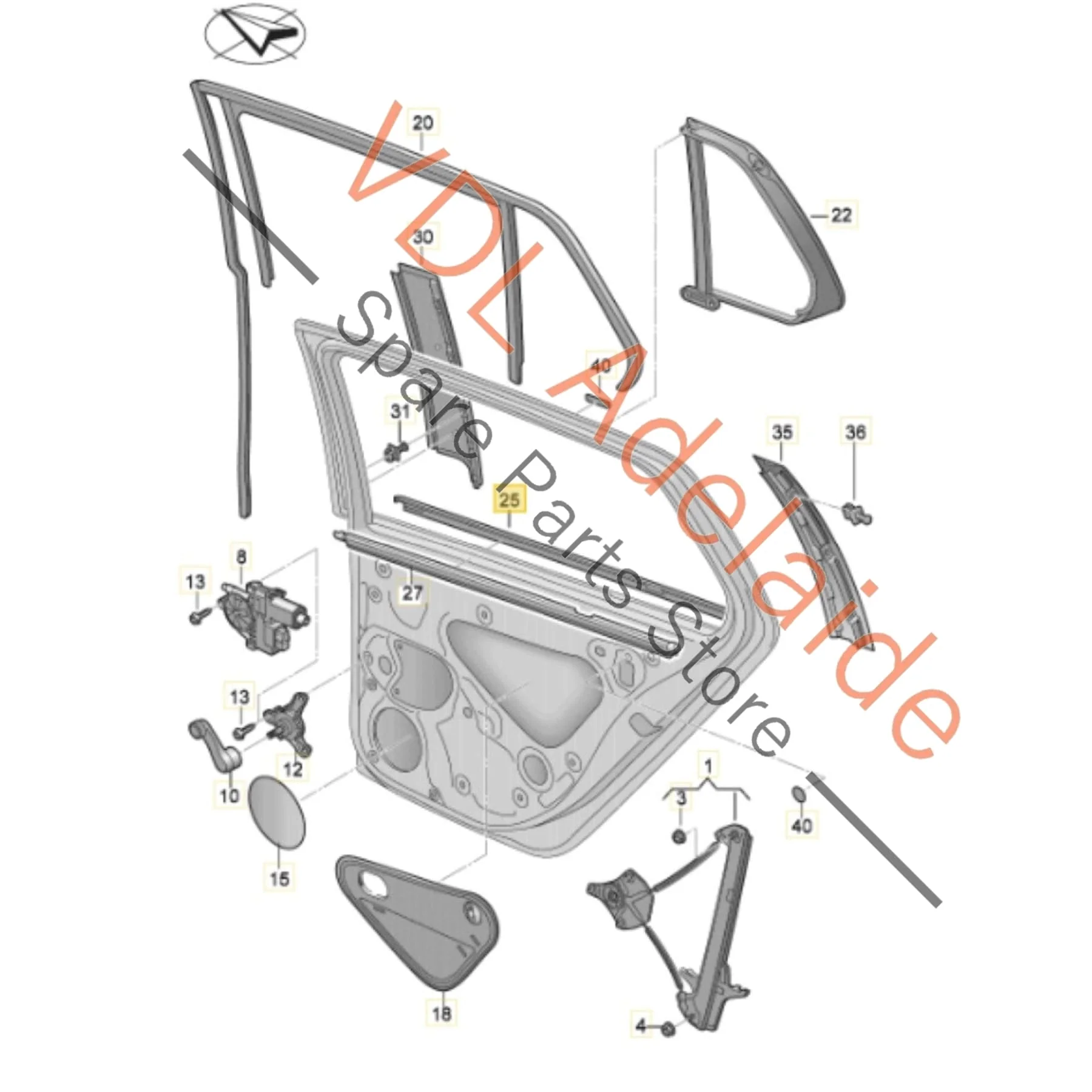 VW Golf MK7 Window Aperture Slot Seal Lower Moulding for Door Set of 4 - Image 3