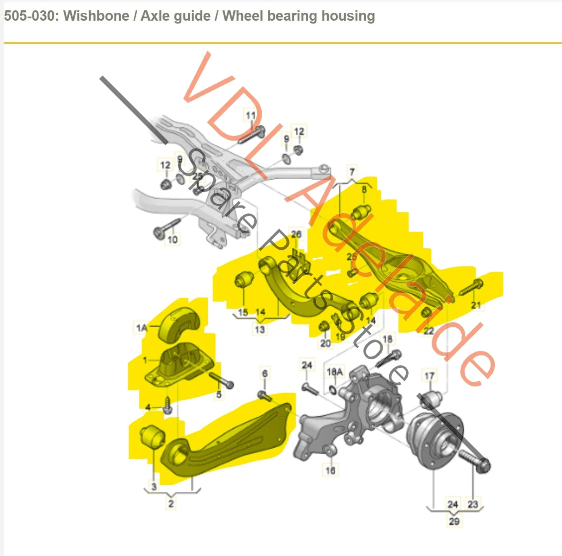 VW Golf R Rear Suspension Control Arms Wishbone Left - Image 2