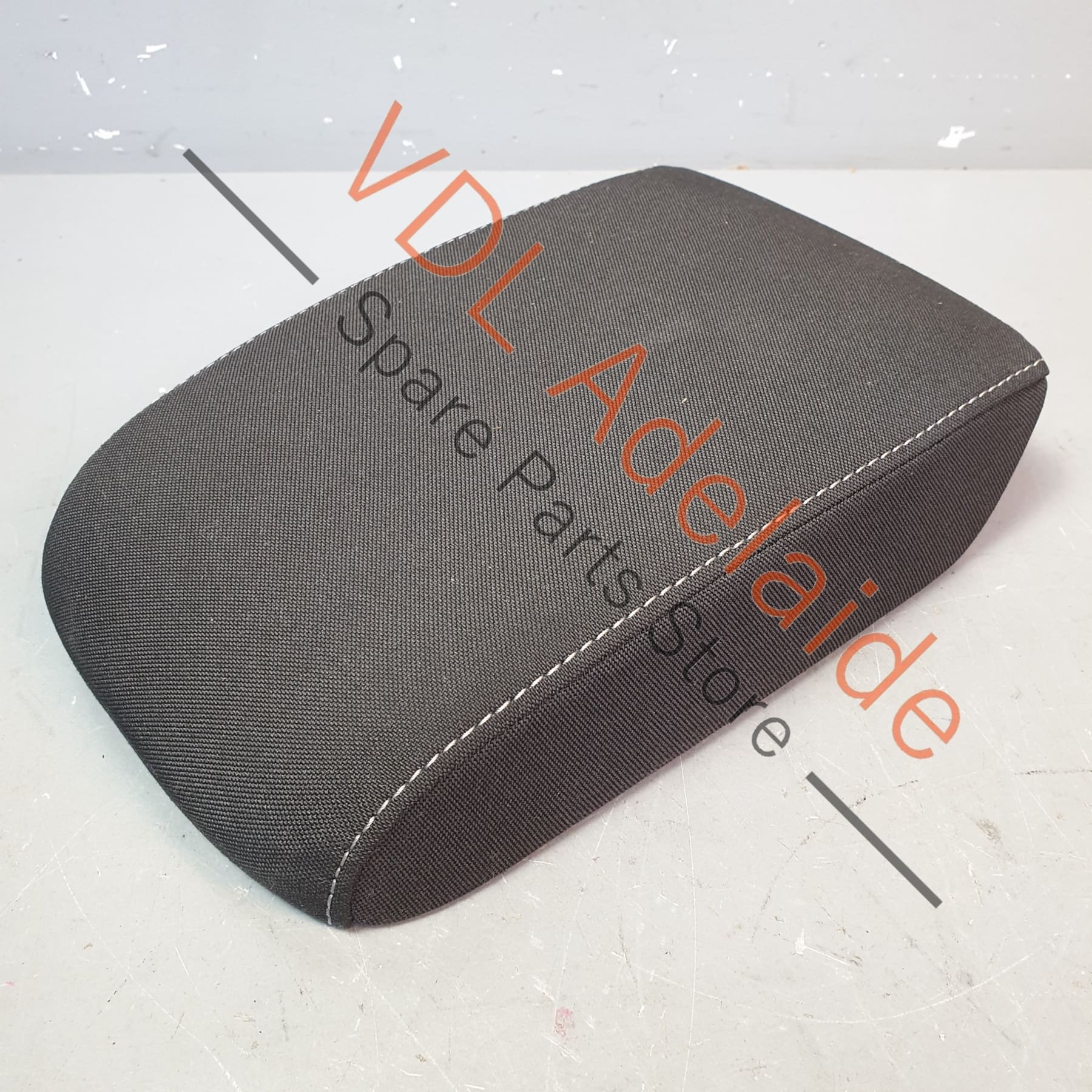 VW Golf R Mk7 Centre Console Armrest Lid Cover Black Cloth Grey Stitch - Image 2