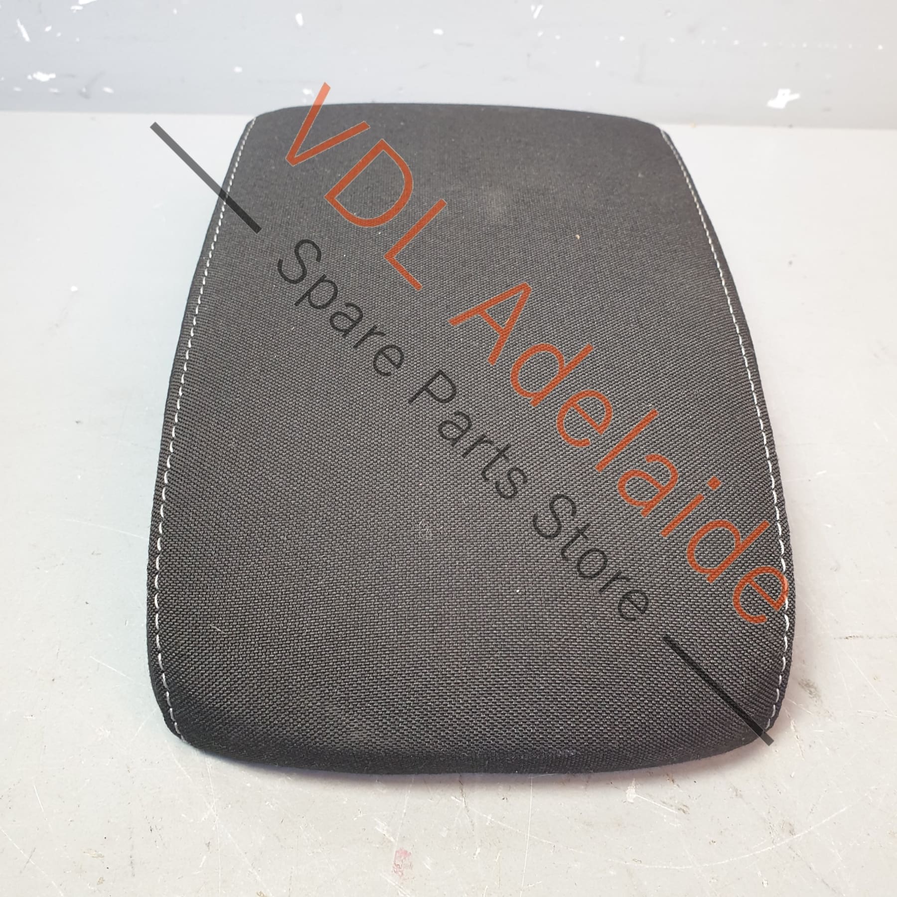 VW Golf R Mk7 Centre Console Armrest Lid Cover Black Cloth Grey Stitch - Image 3
