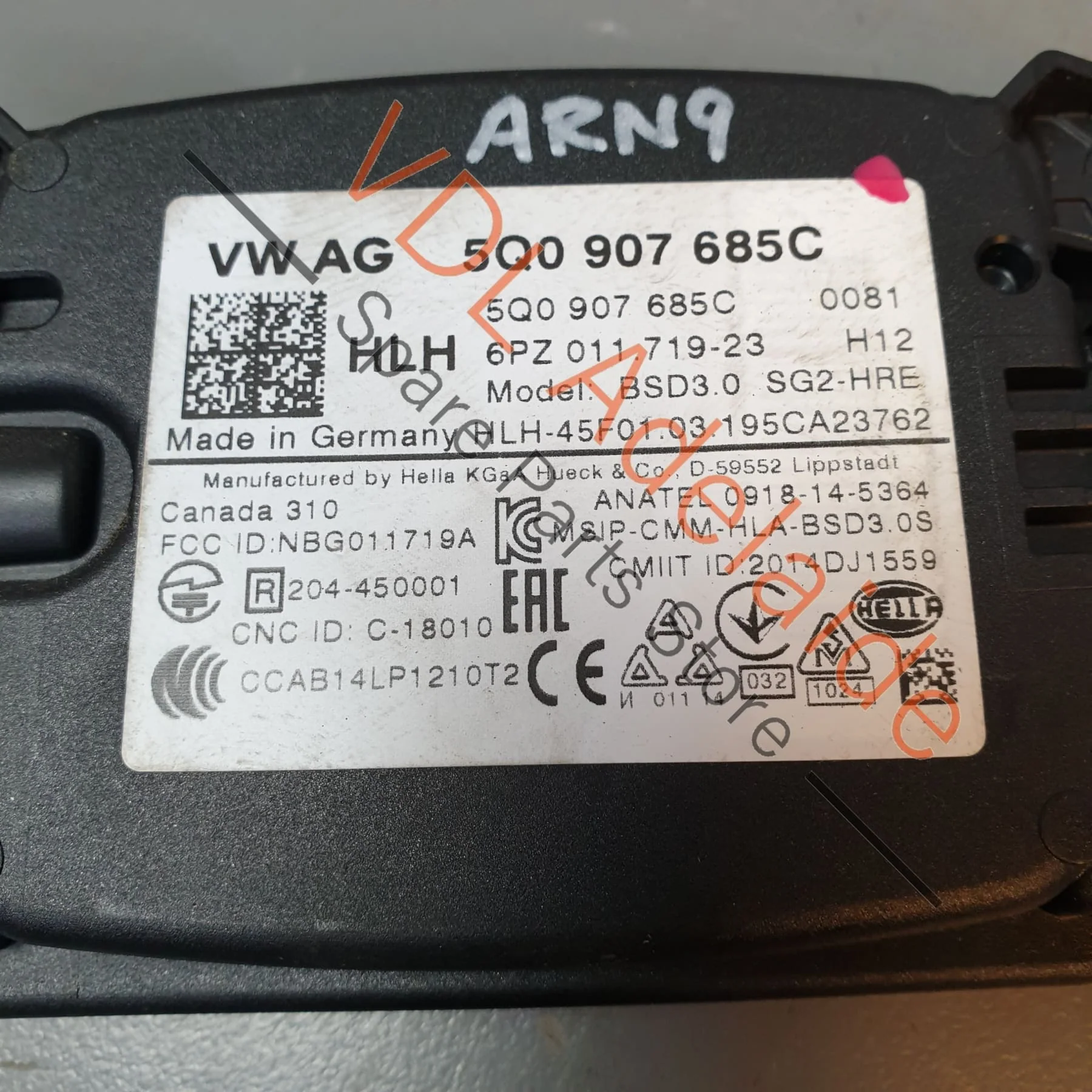 VW Audi Blind Spot Radar Rear Left Slave 5Q0907685C - Image 5