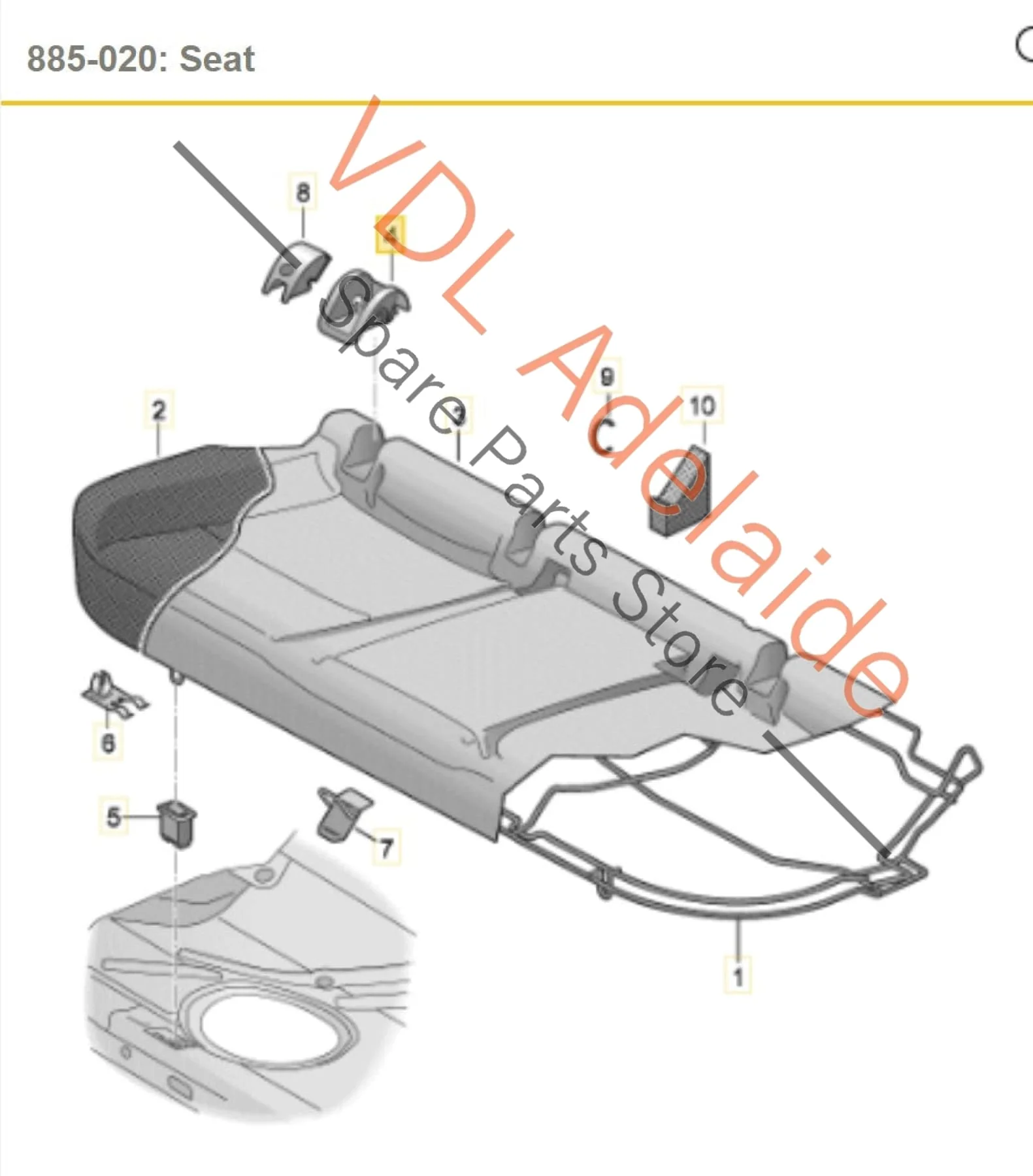 VW Golf MK7 Rear Seat Isofix Trim Outer 5G0887233C CWM - Image 2