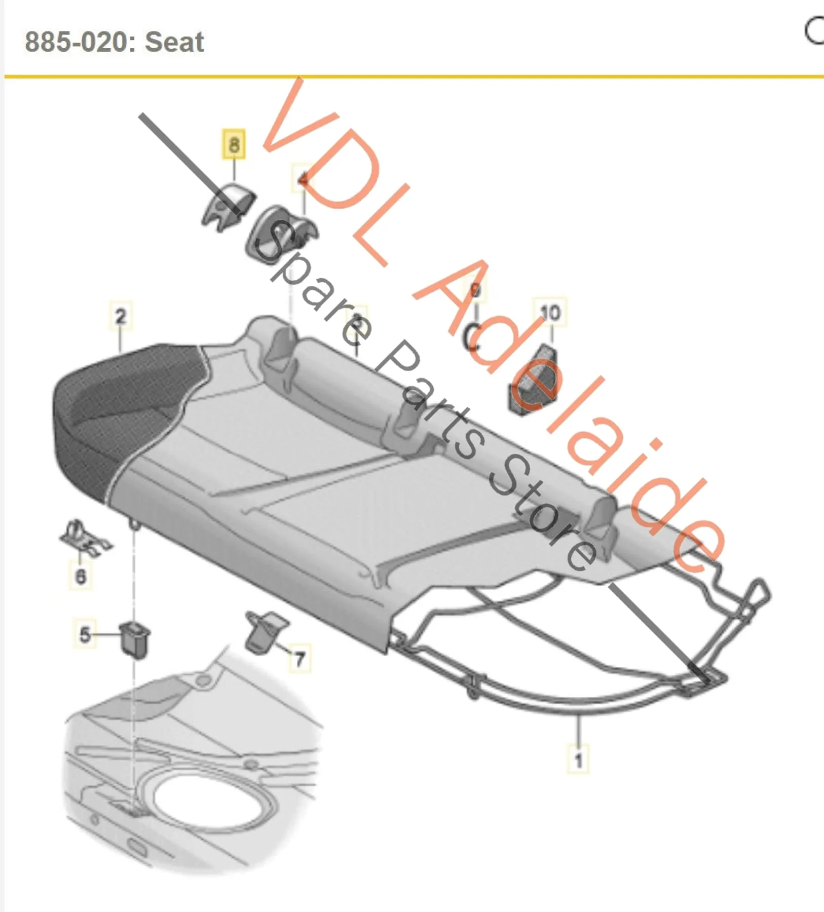 VW Golf MK7 Rear Seat Isofix Trim Clip Inner 5G0887187 - Image 2