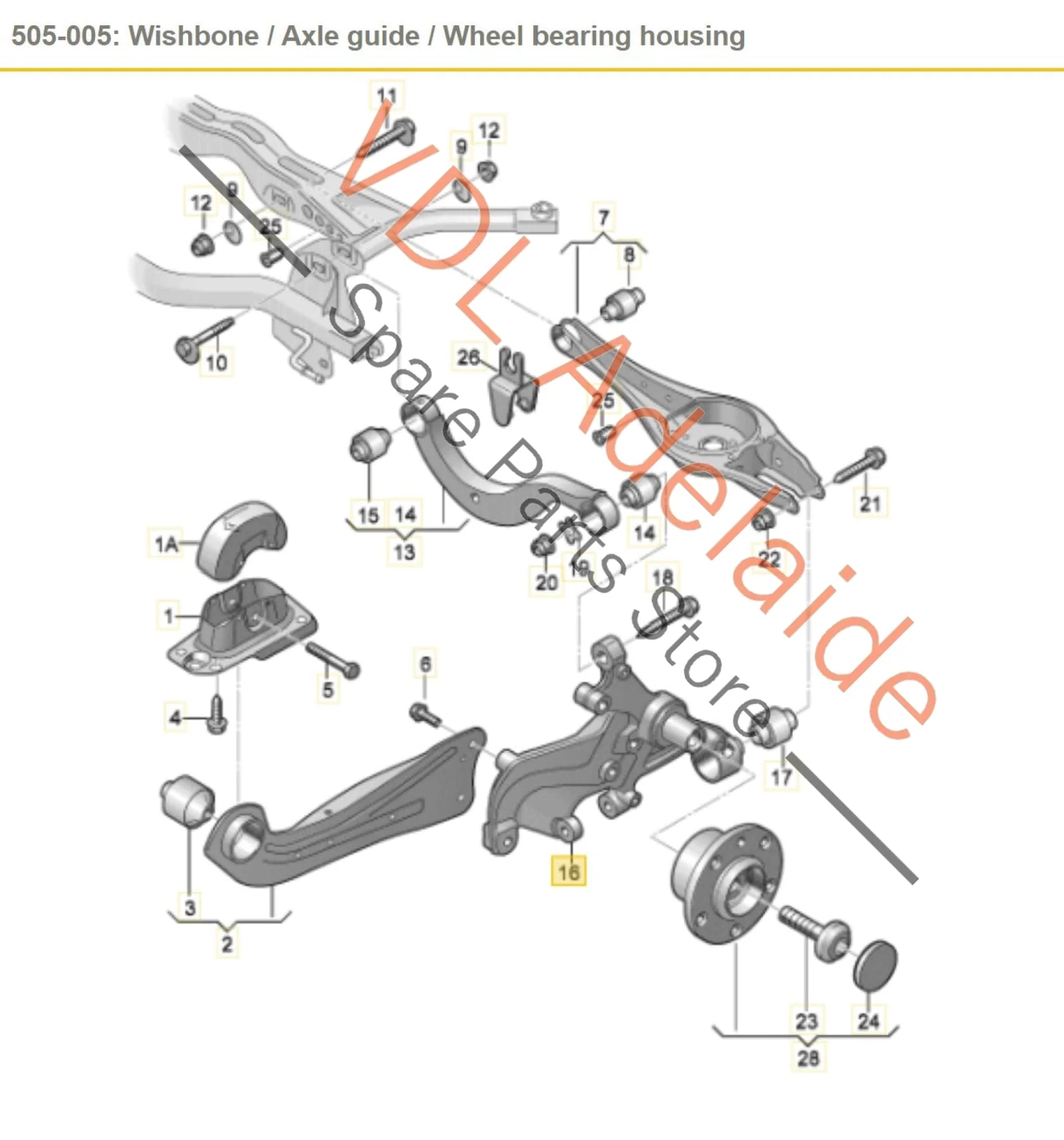 VW Golf MK7 Gti Right Rear Wheel Bearing Housing Hub Knuckle Spindle 30MM 5Q0505436F - Image 2