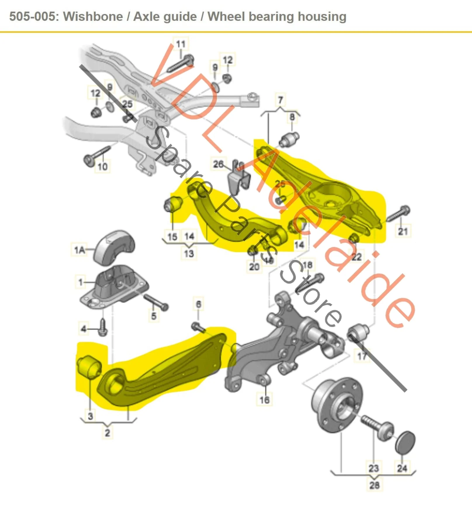 VW Golf Mk7.5 Rear Right Suspension Control Arms Wishbone Upper & Lower - Image 2