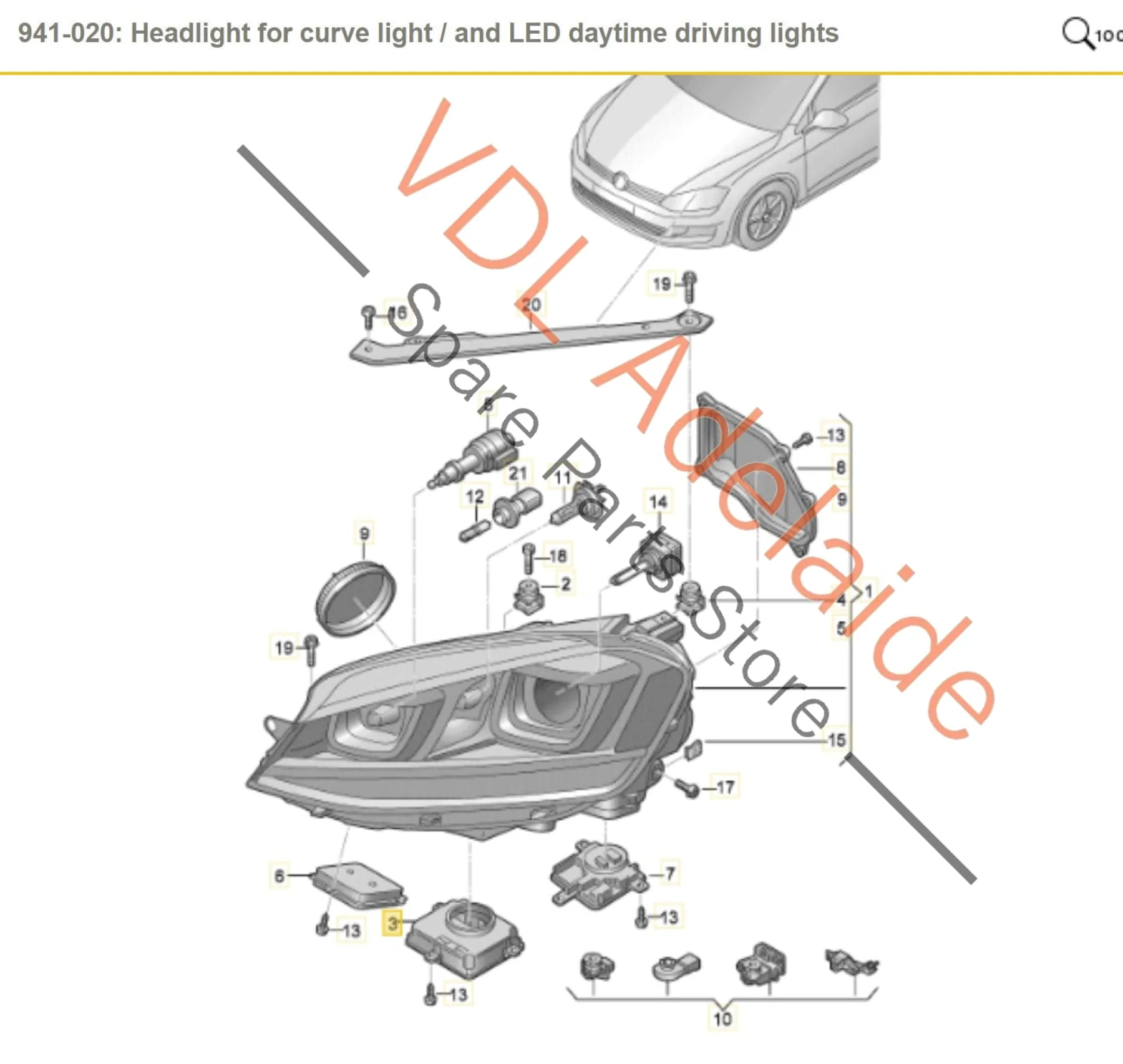VW Golf MK7 R Gti Control Unit for LED Headlight Daytime Running Light 4G0907697F 4G0907697G - Image 2