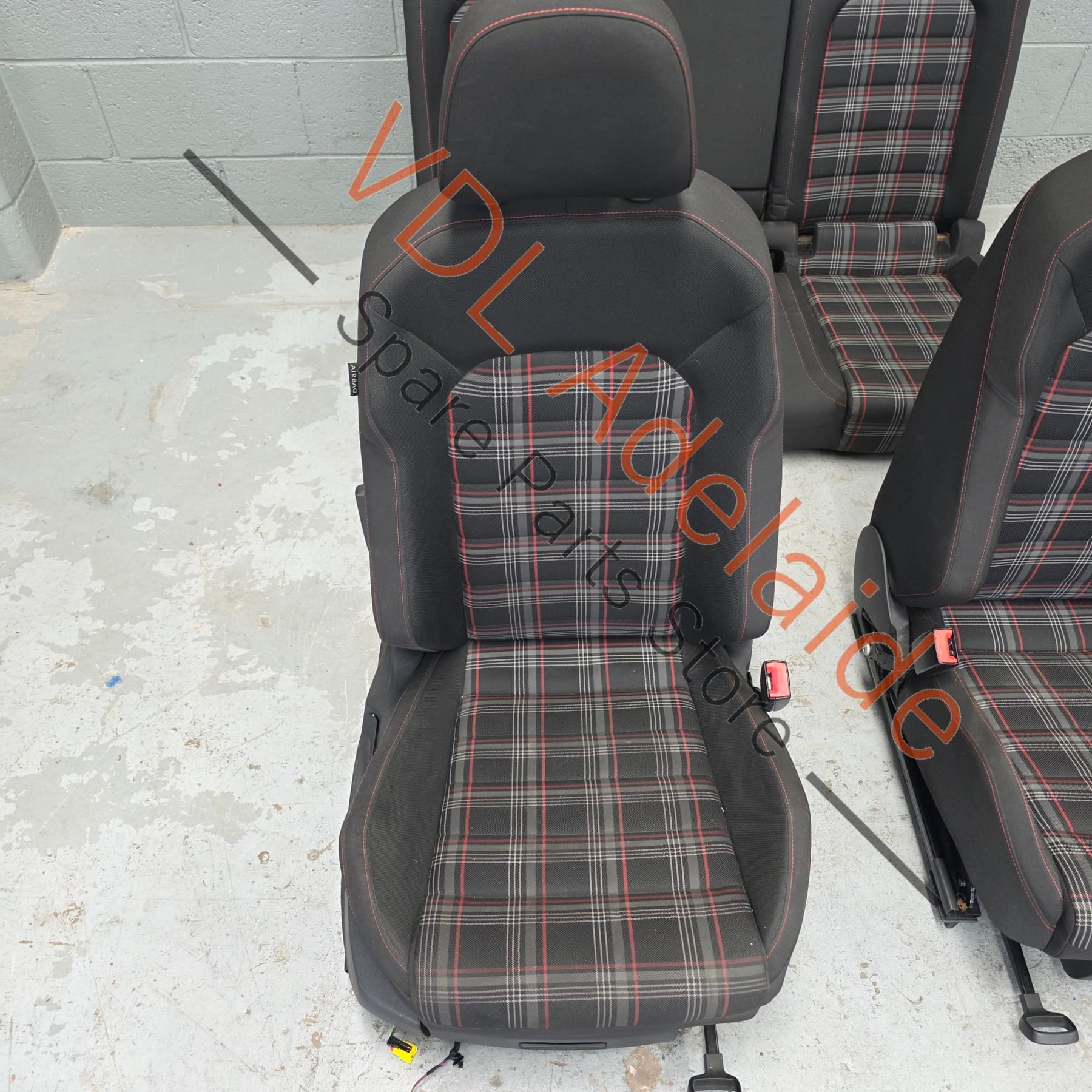 VW Golf MK7 Gti Set of Tartan Fabric Seats - Image 2