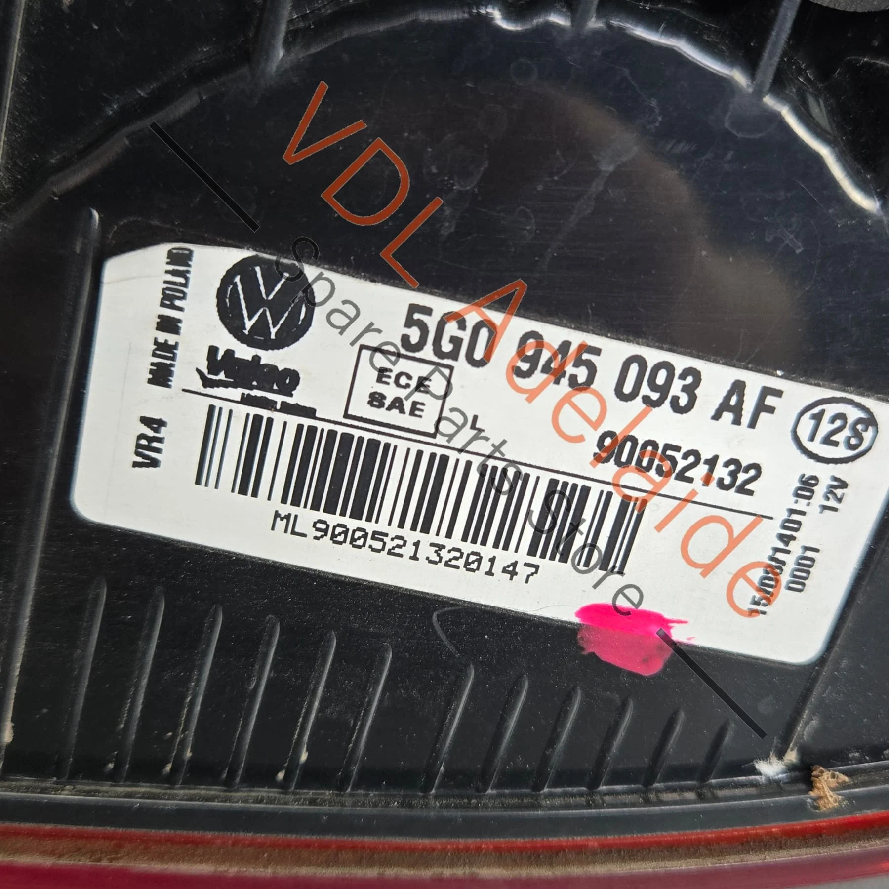 VW Golf MK7 Gti Rear Left Inner Tail Light for RHD 5G0945093AF - Image 4