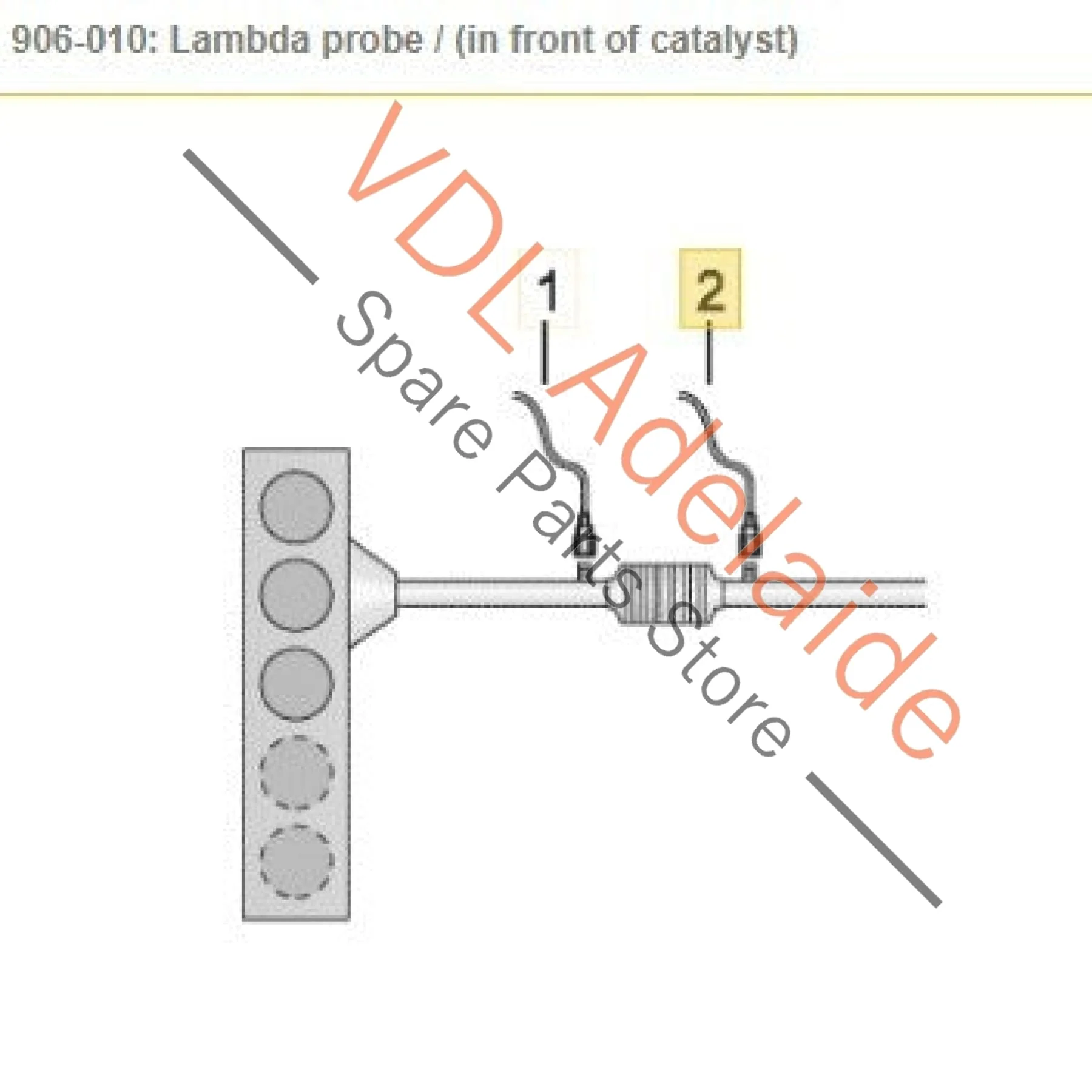 VW Golf Gti Mk7 Lambda Probe Oxygen Sensor Downstream After Cat 06K906262R for CHHA, CHHB, CXDA - Image 2