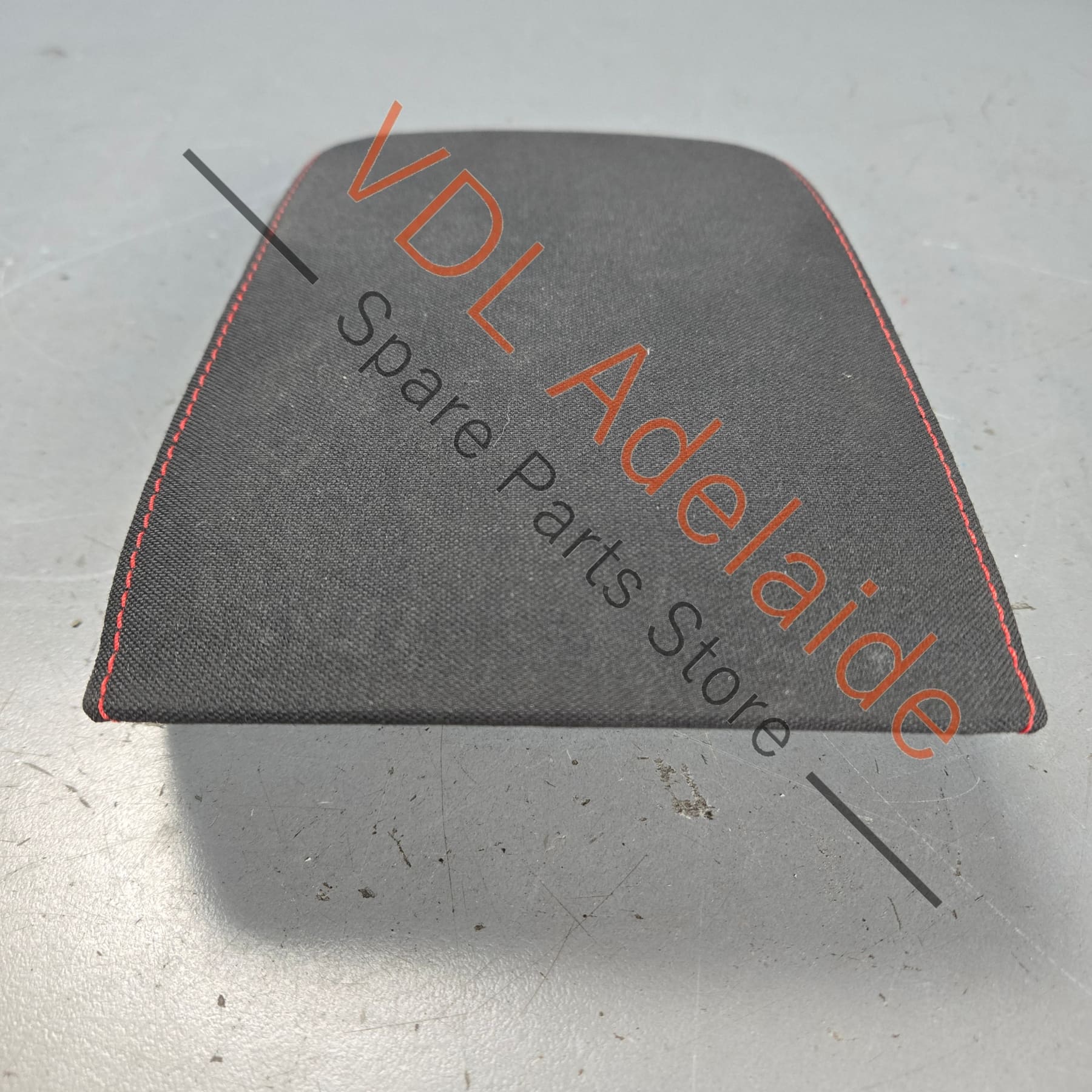 VW Golf GTi Mk7 Titanium Black Cloth Red Stitch Middle Console Driver Arm Rest Armrest Flip Lid 5G0864207F - Image 5
