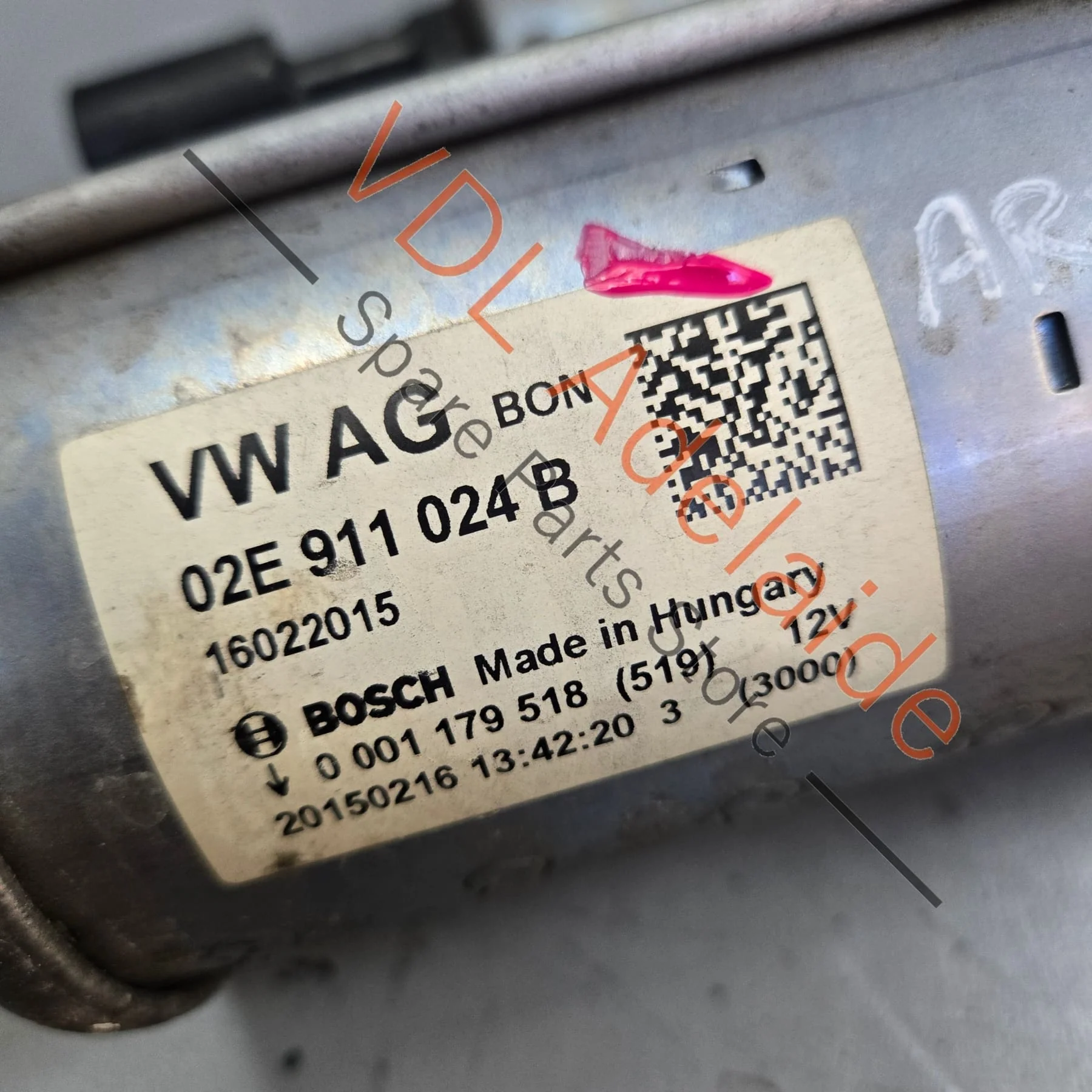 VW Golf 2.0 1.1KW Starter Motor Bosch 02E911024B 02E911022H - Image 3