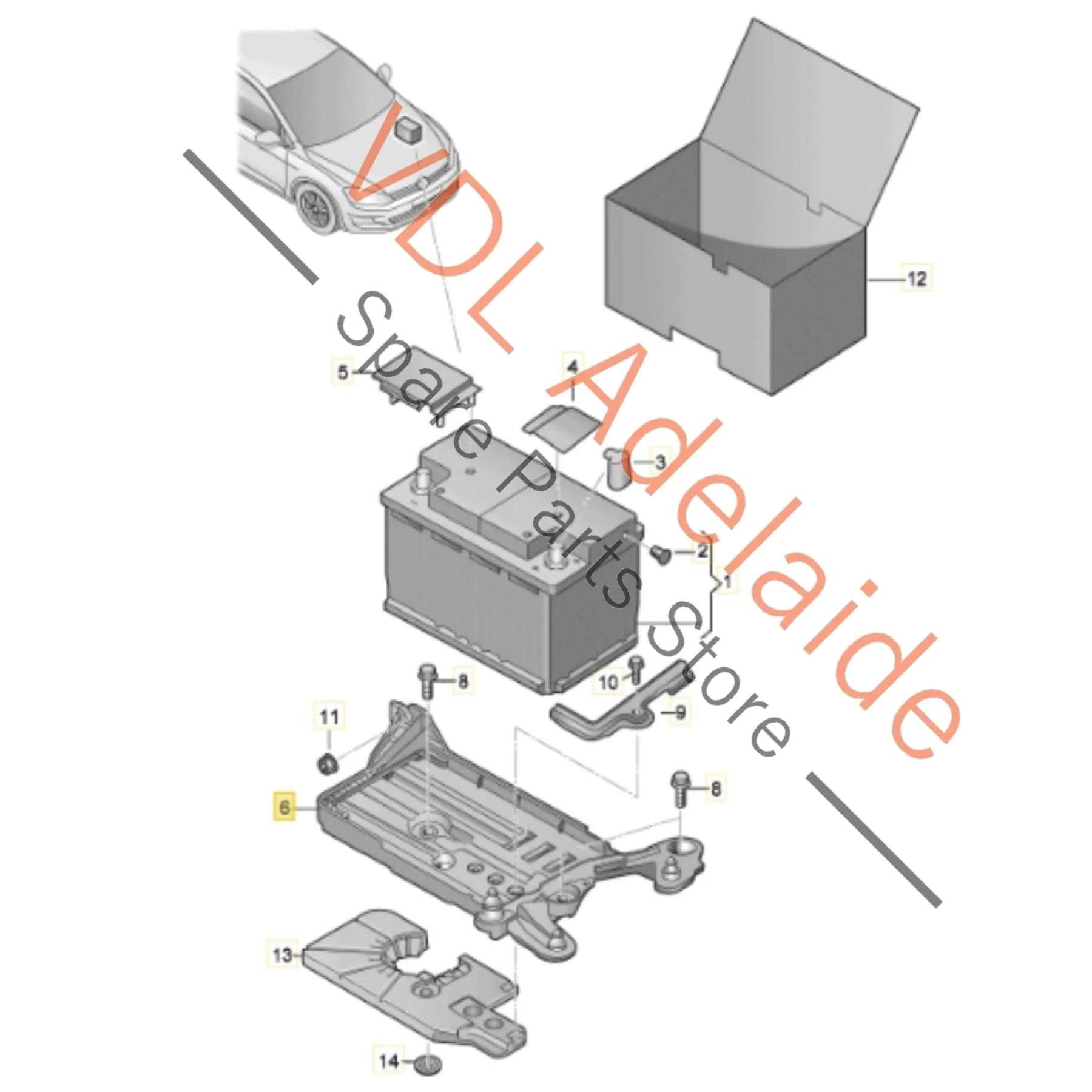 VW Golf R Mk7 Battery Console Base 5Q0915331K - Image 2
