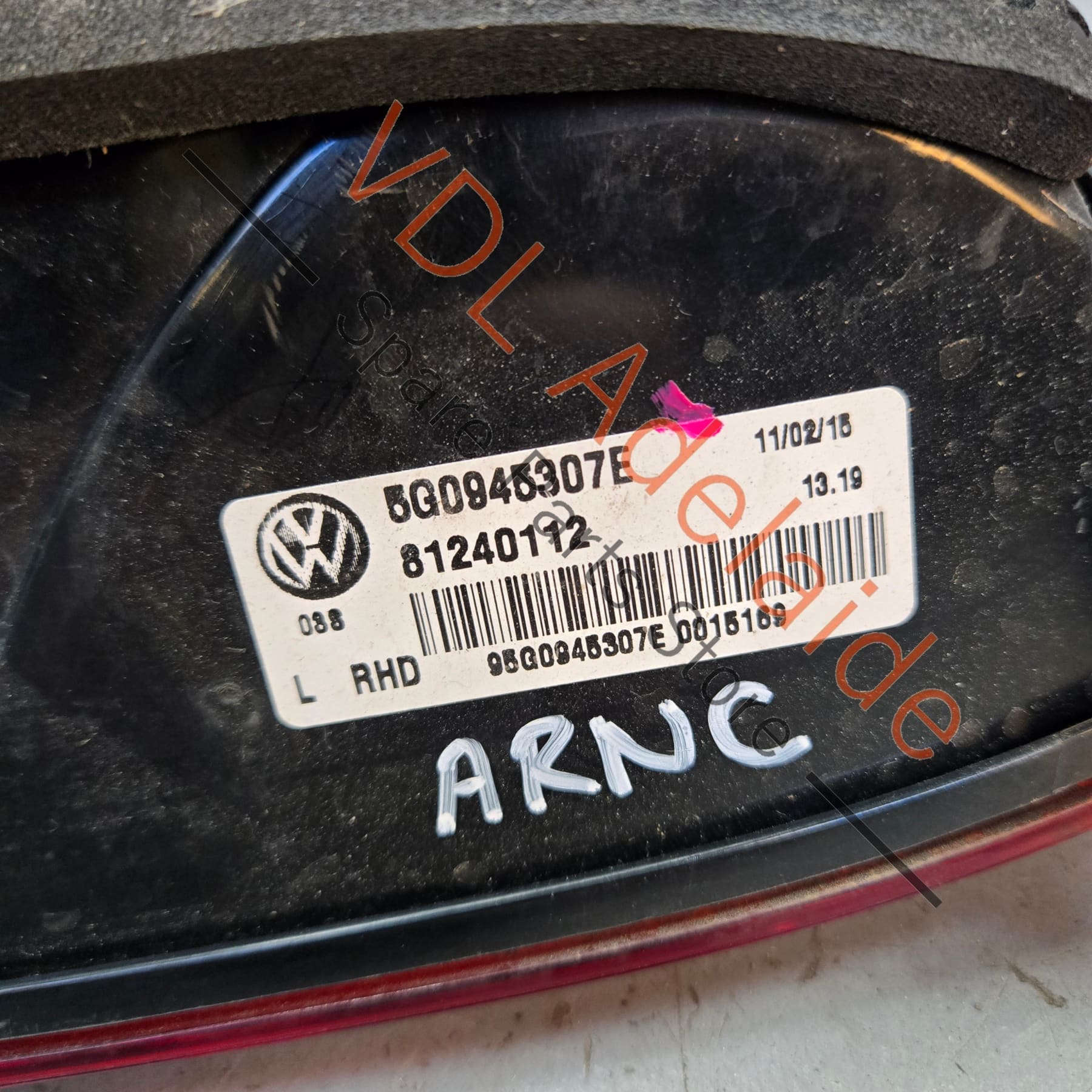 VW Golf R MK7 Left Side Inner LED Tail Brake Light Taillight 5G0945307E - Image 4