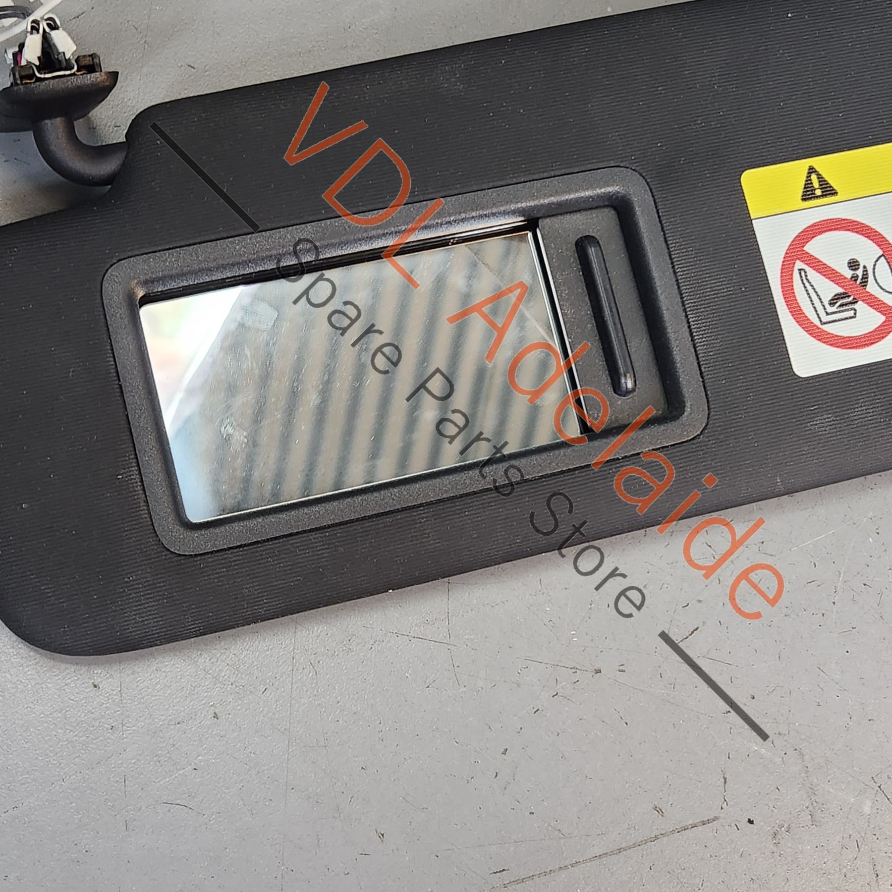 VW Golf R Mk7 Black Left Side Sun Visor with Illuminated Mirror & Cover 5G0857551AS - Image 3