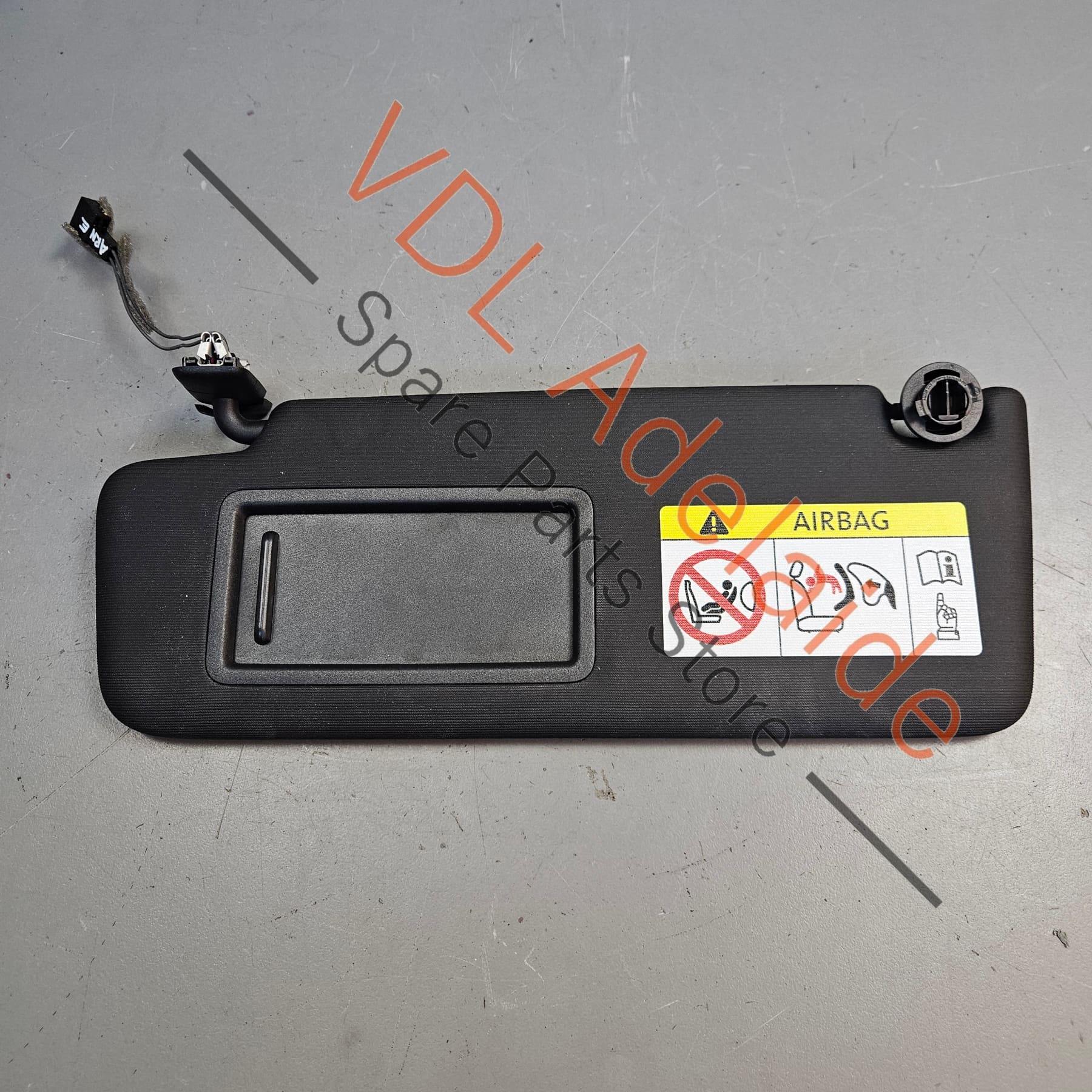 VW Golf R Mk7 Black Left Side Sun Visor with Illuminated Mirror & Cover 5G0857551AS