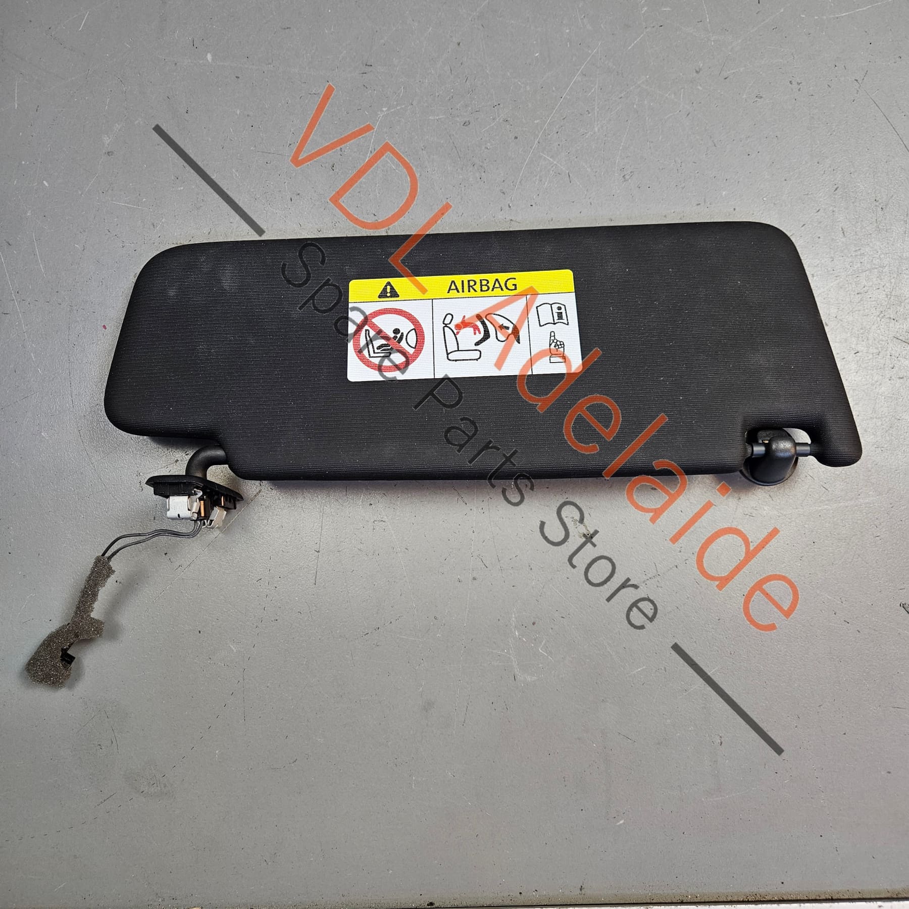 VW Golf R Mk7 Black Left Side Sun Visor with Illuminated Mirror & Cover 5G0857551AS - Image 3