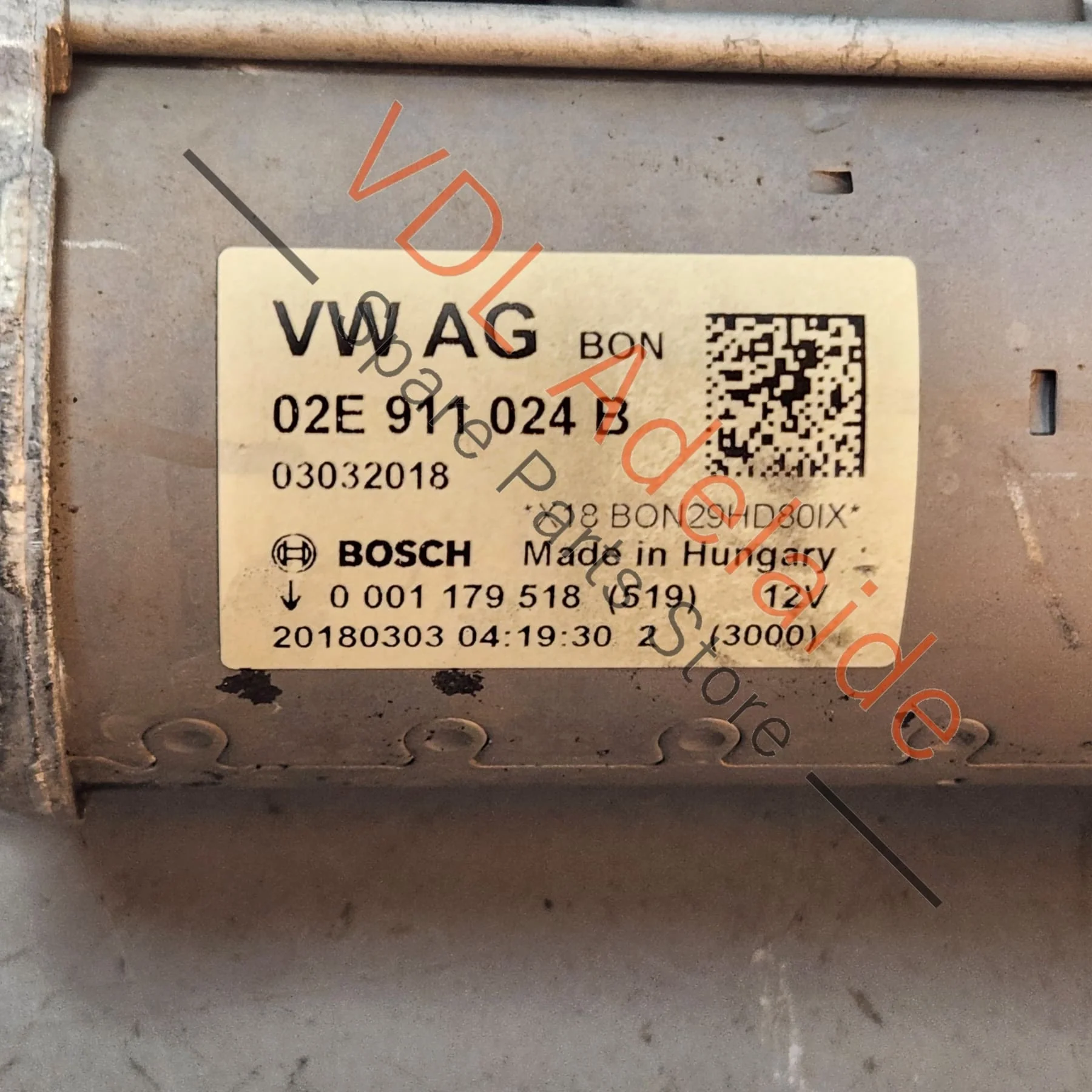 VW Golf 2.0 1.1KW Starter Motor Bosch 02E911024B 02E911022H - Image 5
