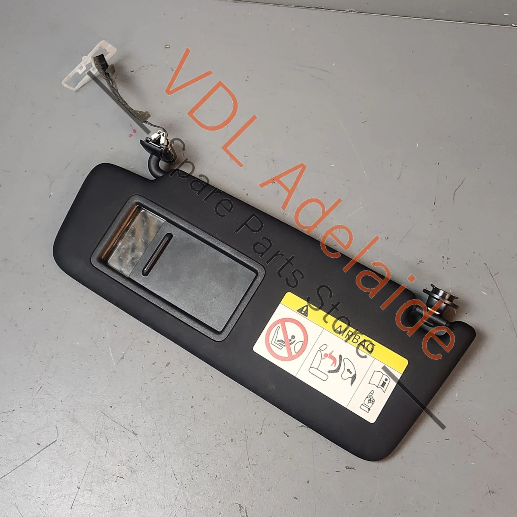VW Golf Gti / R Mk7 Black Left Side Sun Visor with Illuminated Mirror & Cover 5G0857551AS