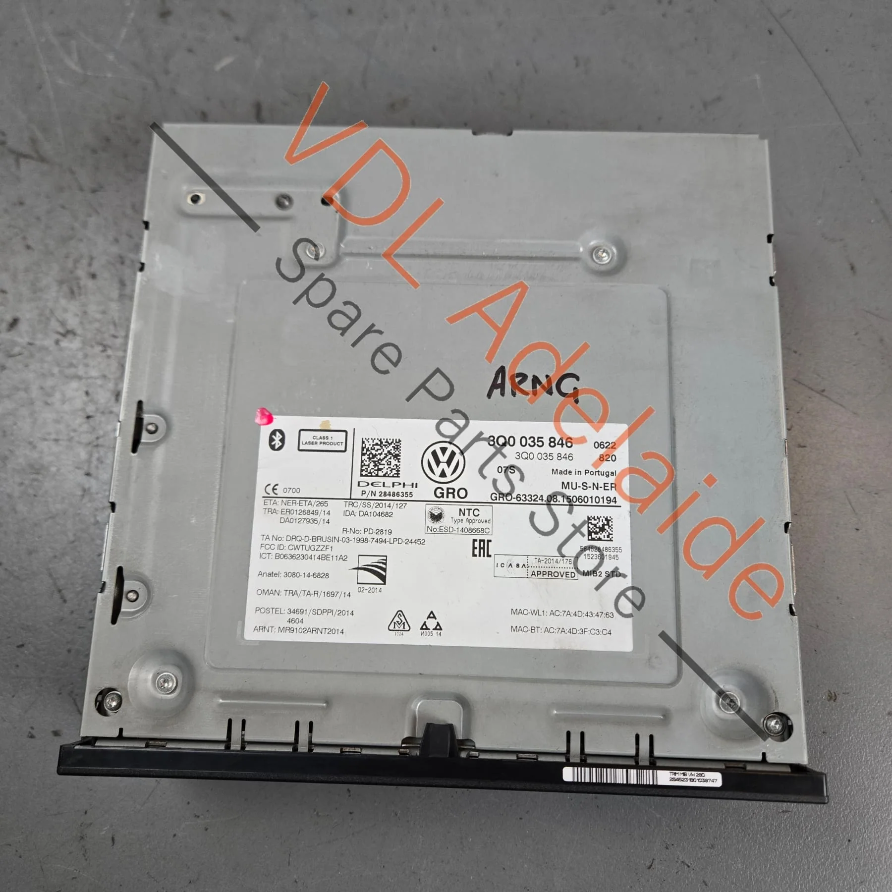 VW MIB2 STD +2 ZR NAV MMI Central Computer Radio 3Q0035846 - Image 3