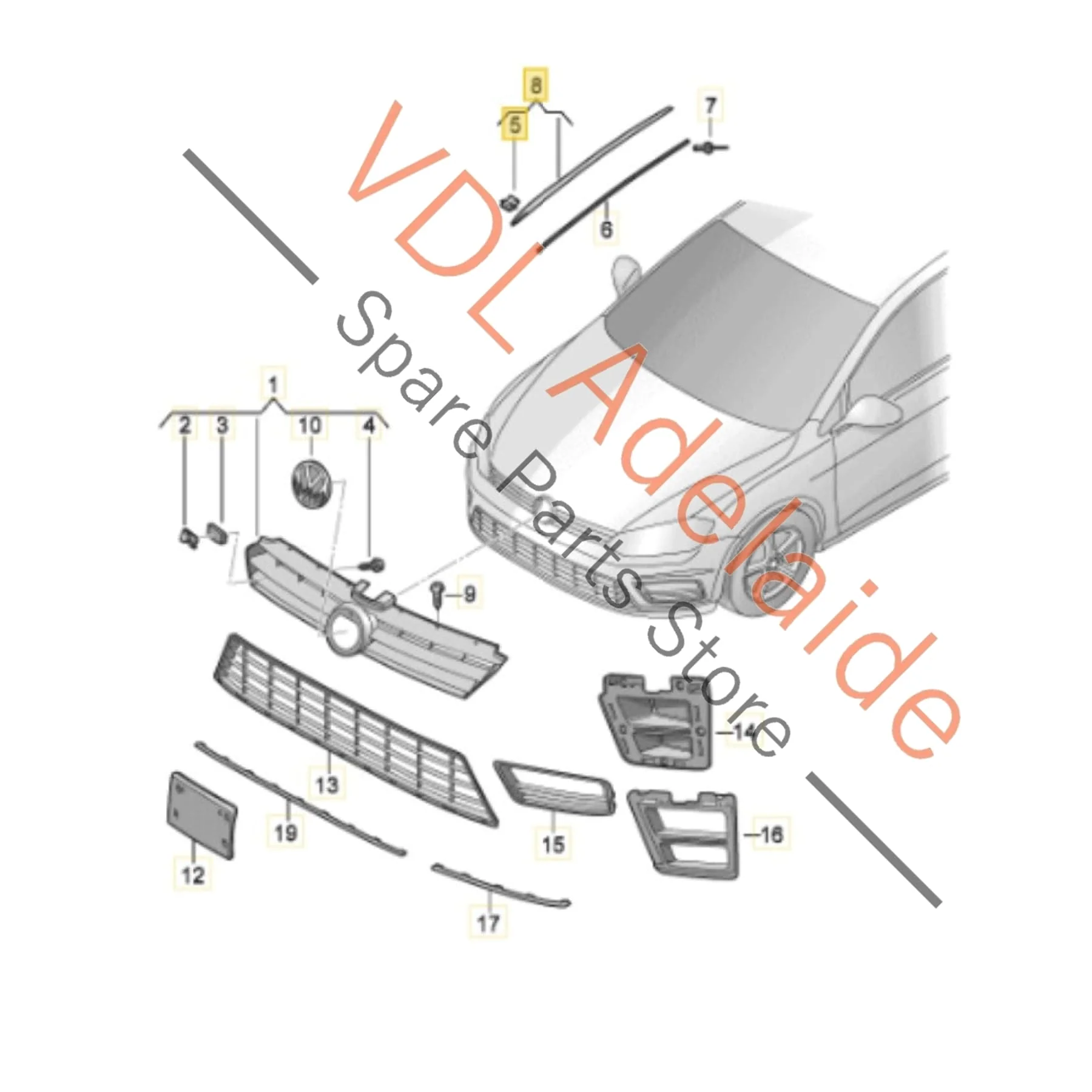 VW Golf MK7 Left Windscreen Water Deflector Edge Strip Trim Air Guide 5G0854327B - Image 2