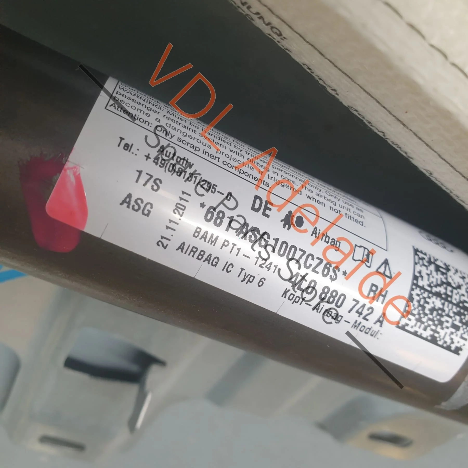 Audi Q7 V12 4L Right Side RHS Curtain Head Airbag Air Bag Unit 4L0880742A - Image 3