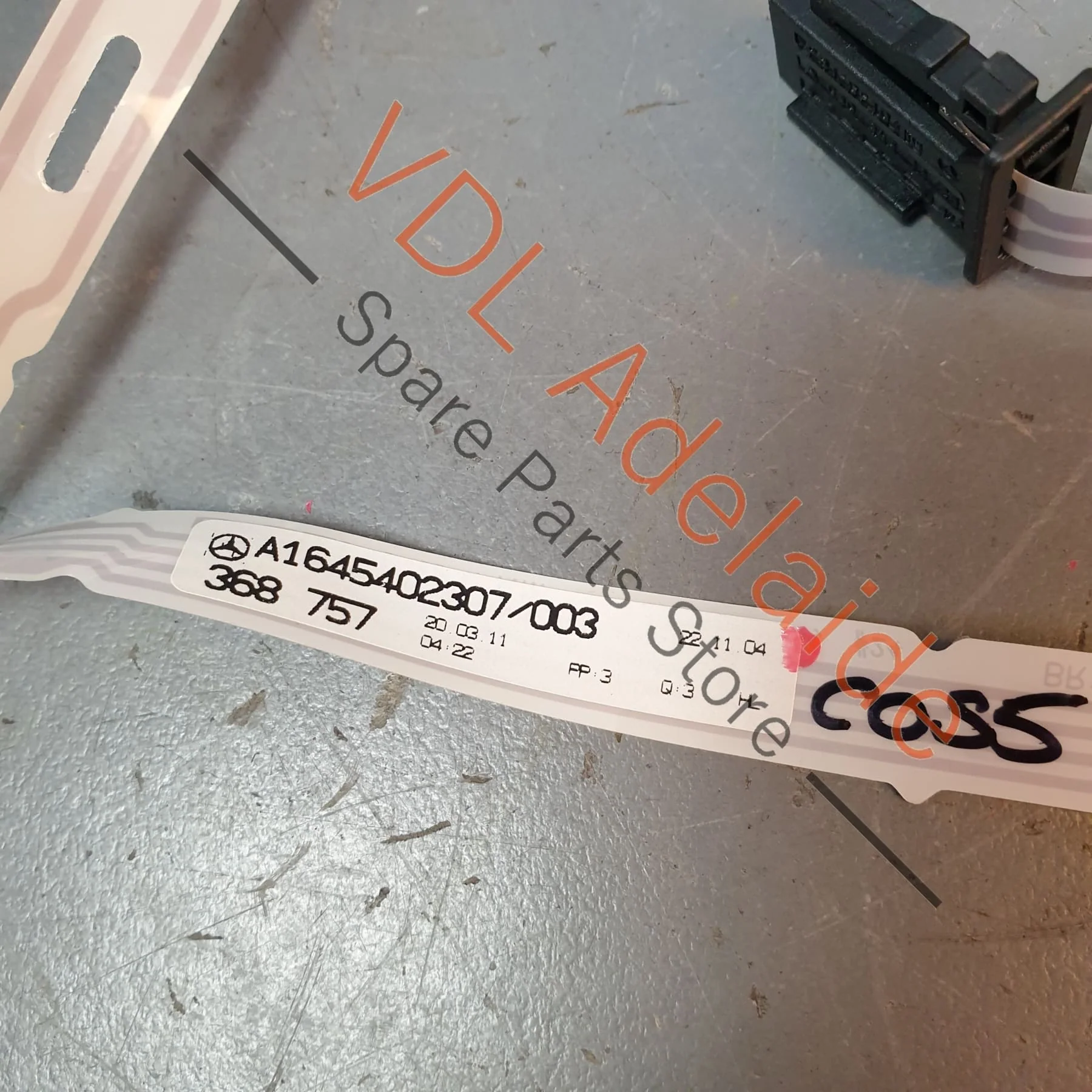 Mercedes W164 Left Rear Door Wiring Ribbon Harness Cable A1645402307 Blue Plug - Image 3