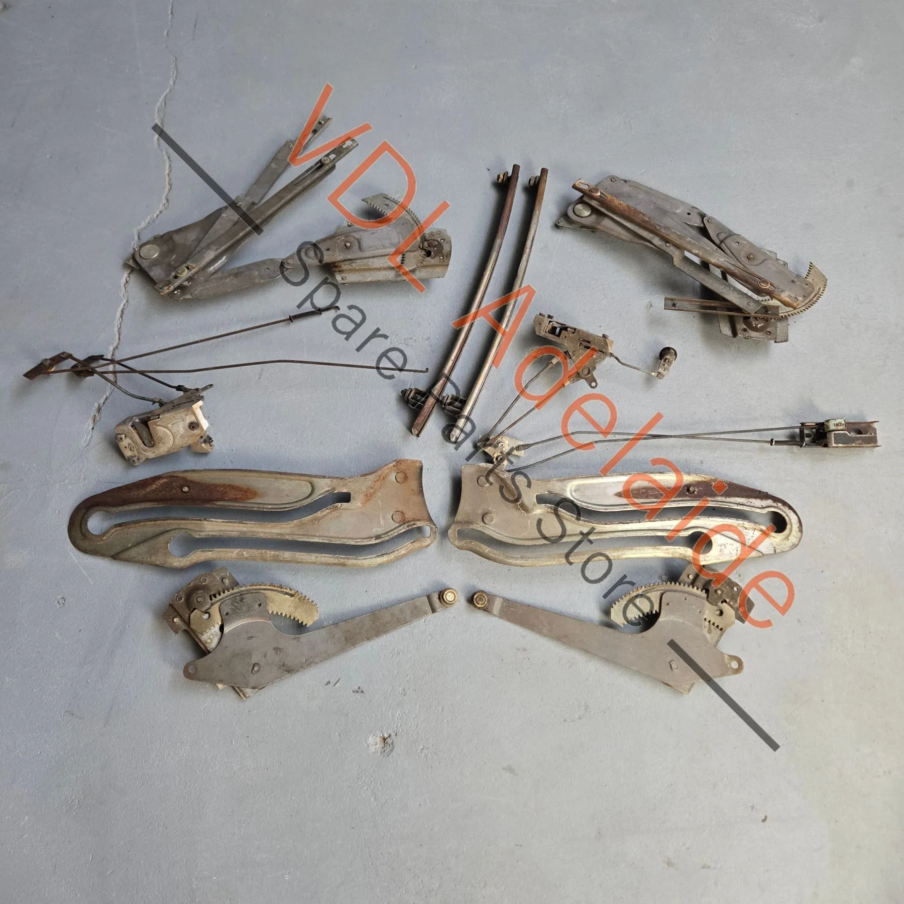 Datsun C110 240K GT Coupe Set of Window Winder and Door Lock Mechanisms