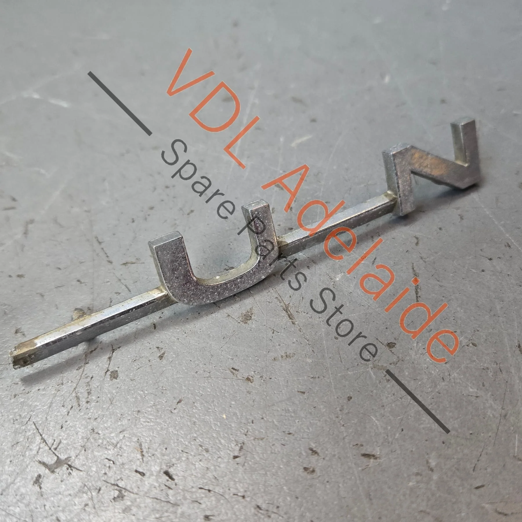 Datsun 1600 510 Rear Panel Boot Badge Emblem Genuine Cast Chrome #03 **damaged stock** - Image 5