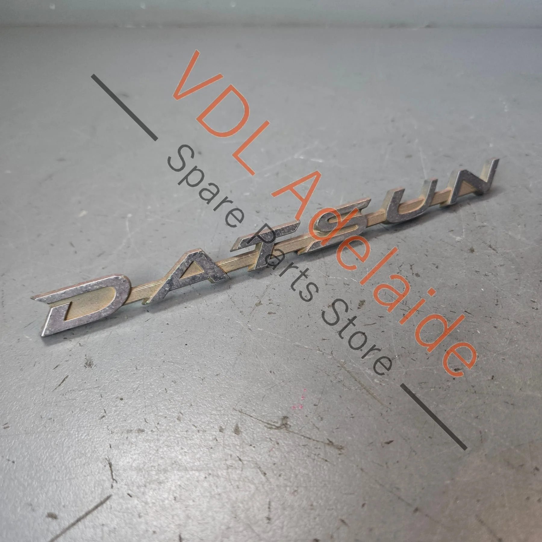 Datsun 1600 510 Rear Trunk Boot Lid Panel Badge Emblem Genuine Chrome #03