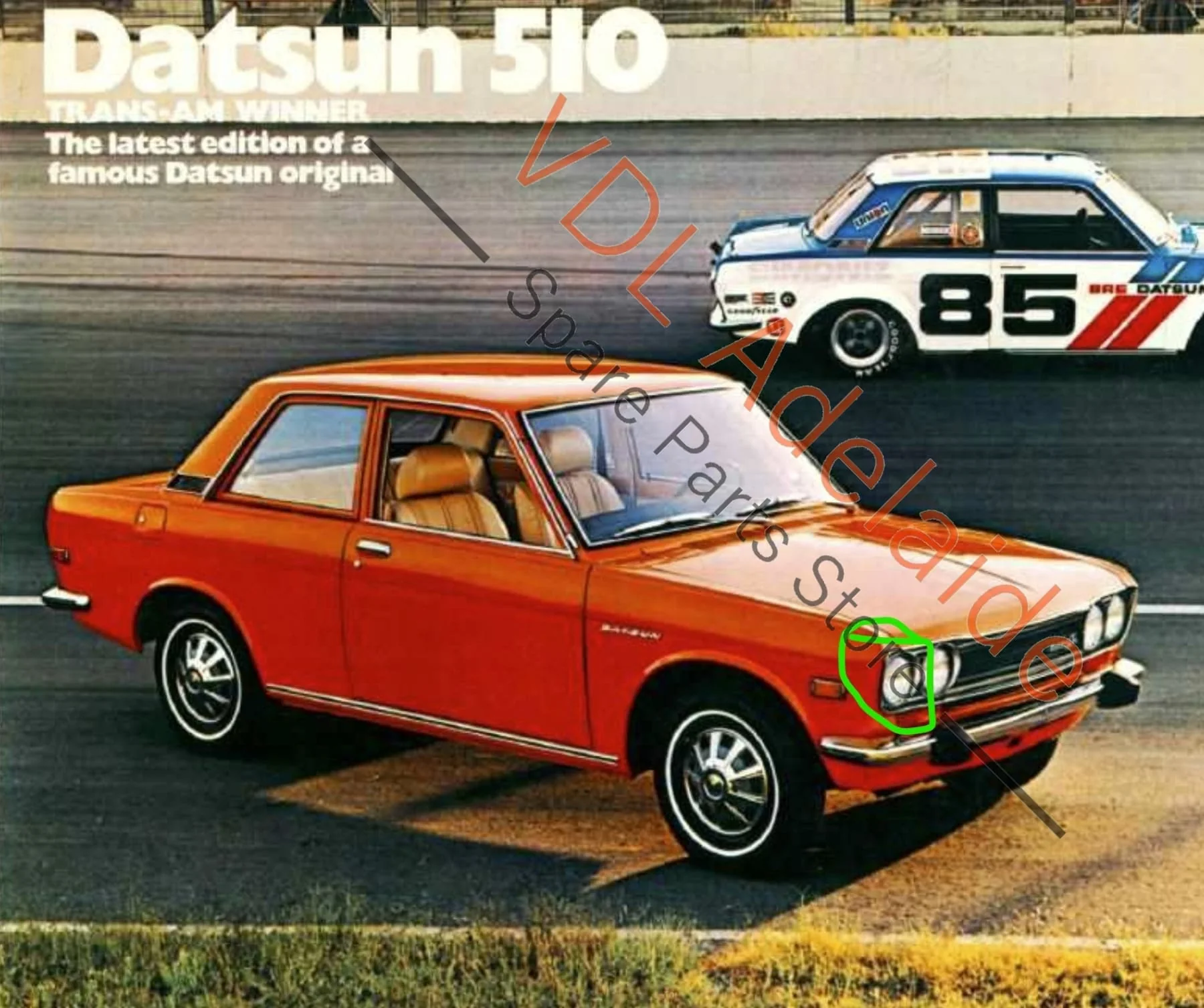 Datsun 1600 510 Front Right Stainless Steel Chrome Fender Trim Eyebrow Mould #A - Image 3