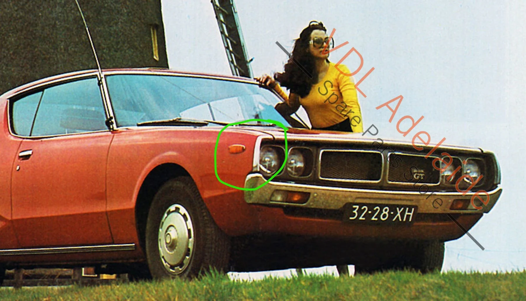 Datsun 240k GT C110 Kenmeri Front Right Fender Chrome Eyebrow Moulding Mould Trim - Image 4