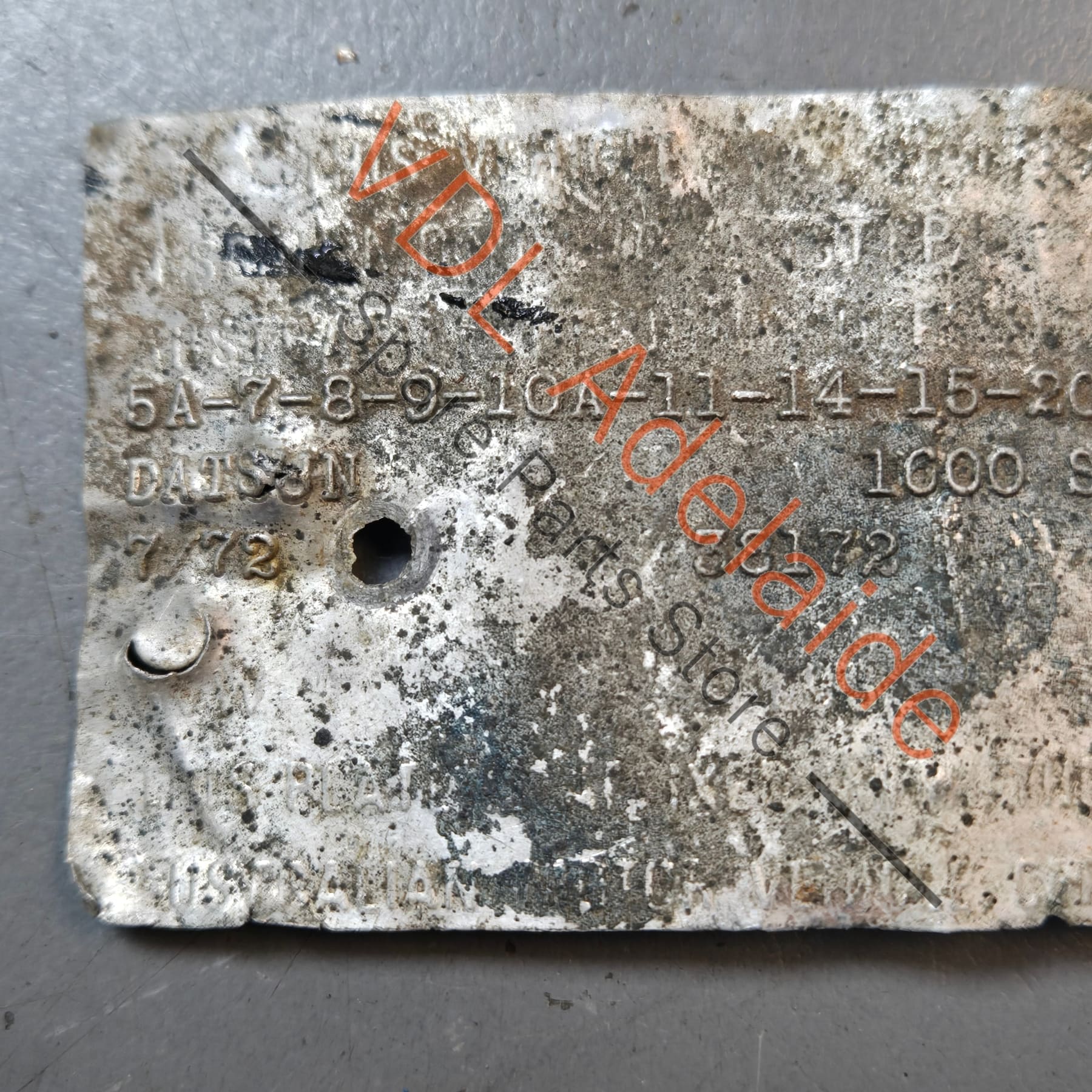 Datsun 1600 Sedan Australian Delivered Compliance Tag Nostalgic value only, not for registration #31872 - Image 3